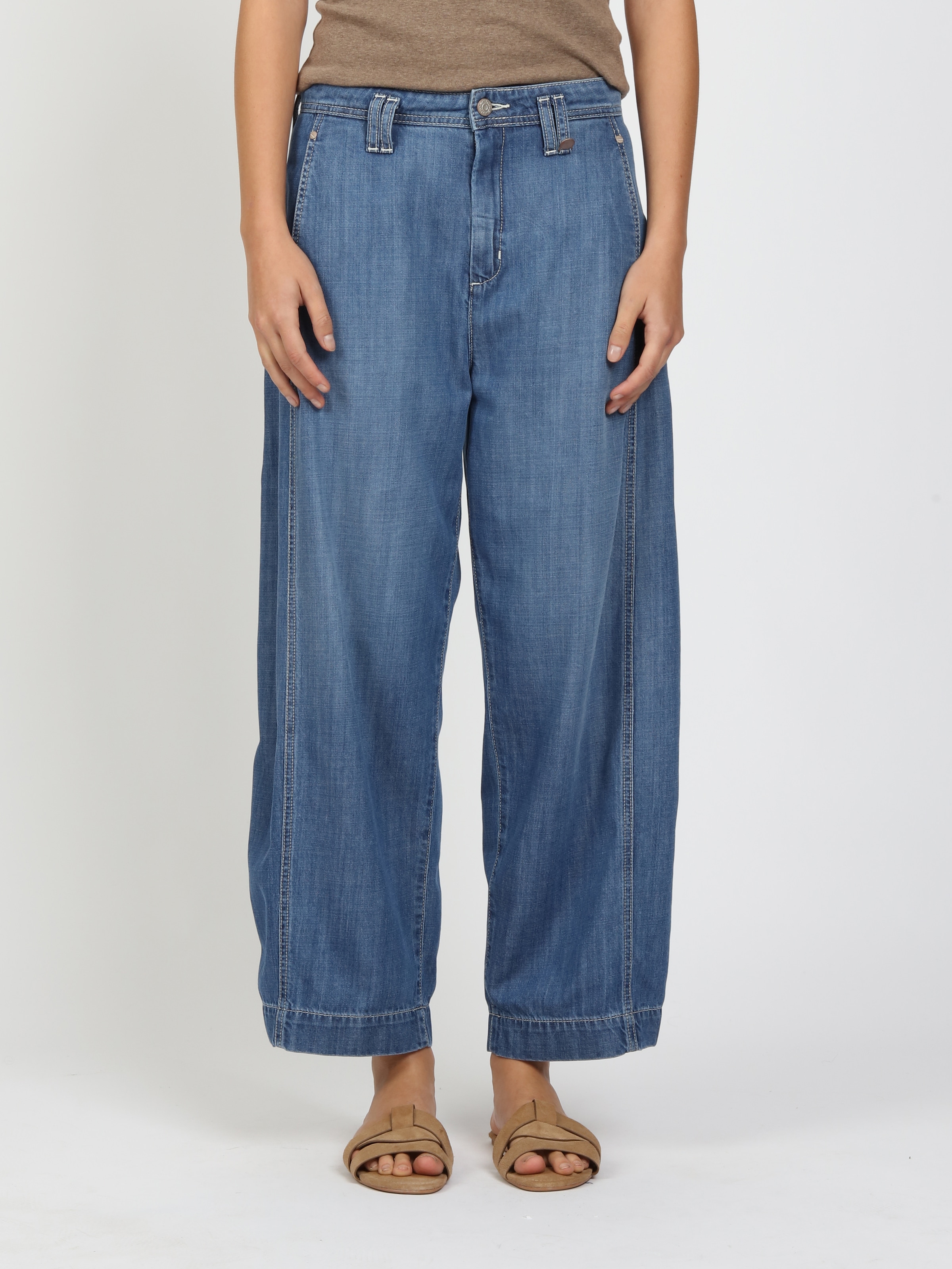 Image of GANG Loose-fit-Jeans "94SINA CHINO" Light Denim, Barrel Fit