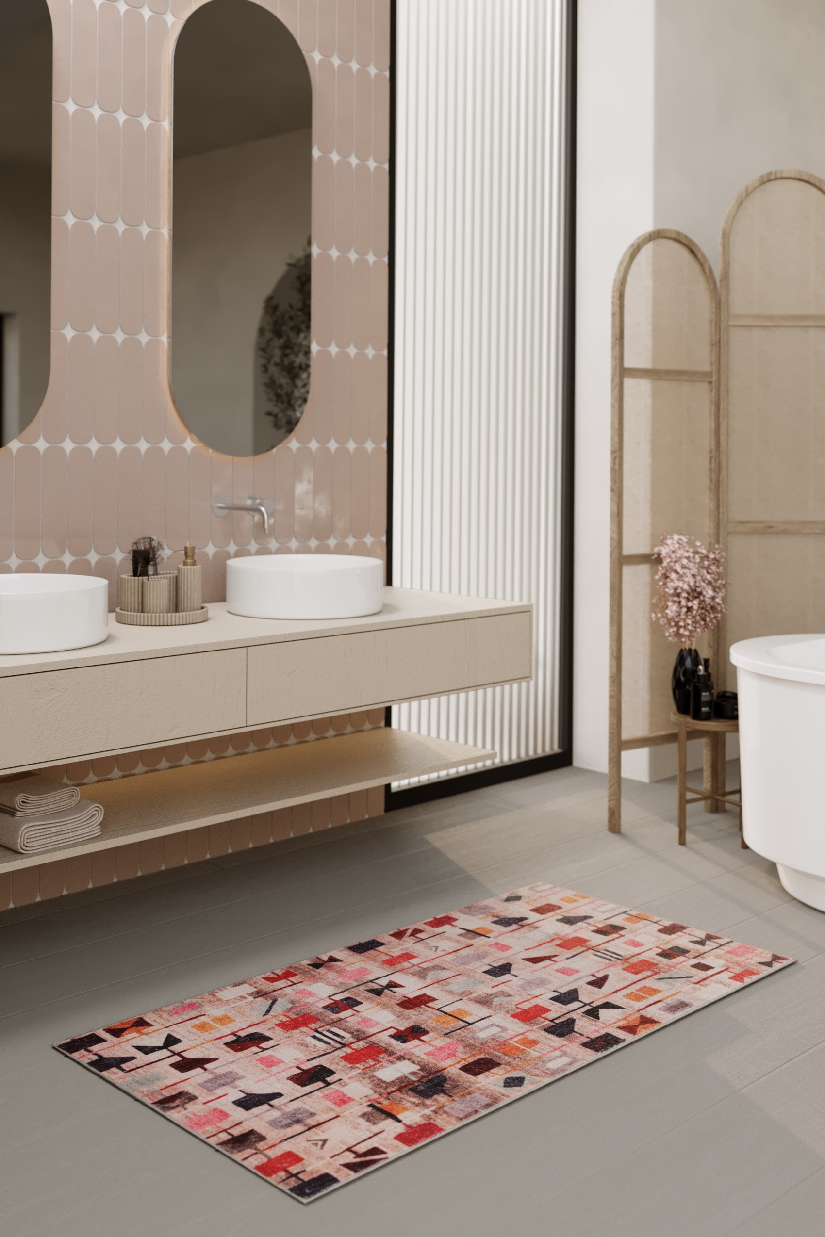Wecon home Badematte »Nelson«, fussbodenheizungsgeeignet, orientalisch, waschbar, rutschfest, schnell trocknend, Badteppich