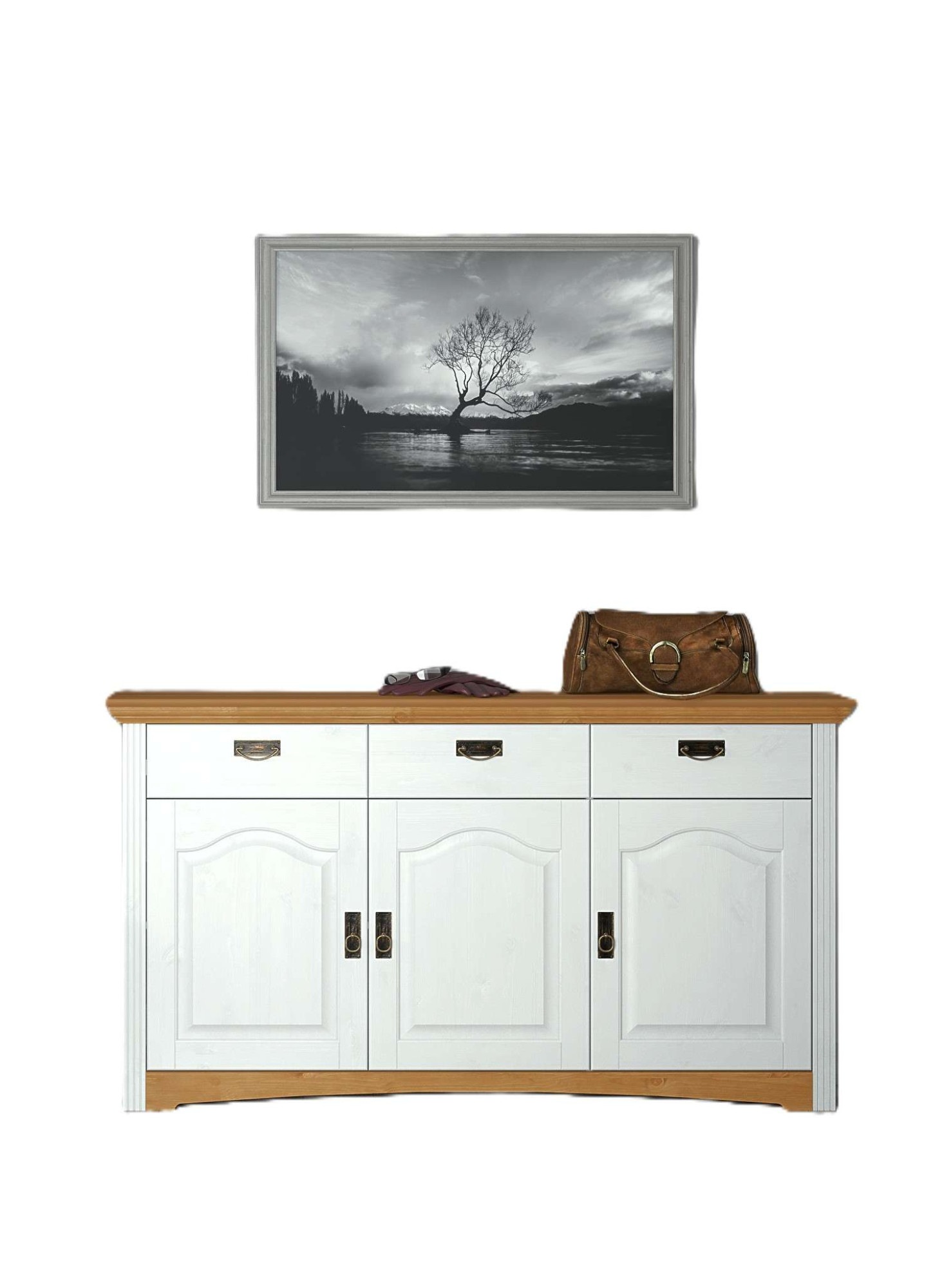 Image of GOODproduct Kommode "Konrad" aus massiver Kiefer, Breite 156 cm, mit Schubladen, FSC