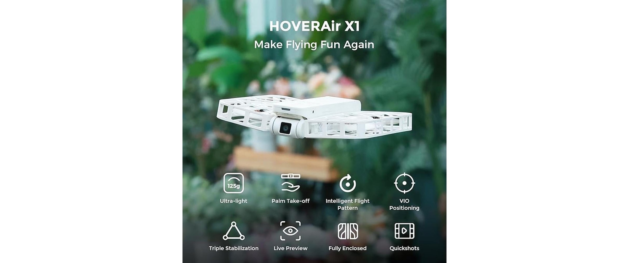 Drohne »HOVERAir HoverAir X1 Combo RTF (C0)«, Bedienung: App, Frequenzbereich: 2.4/5.8 GHz