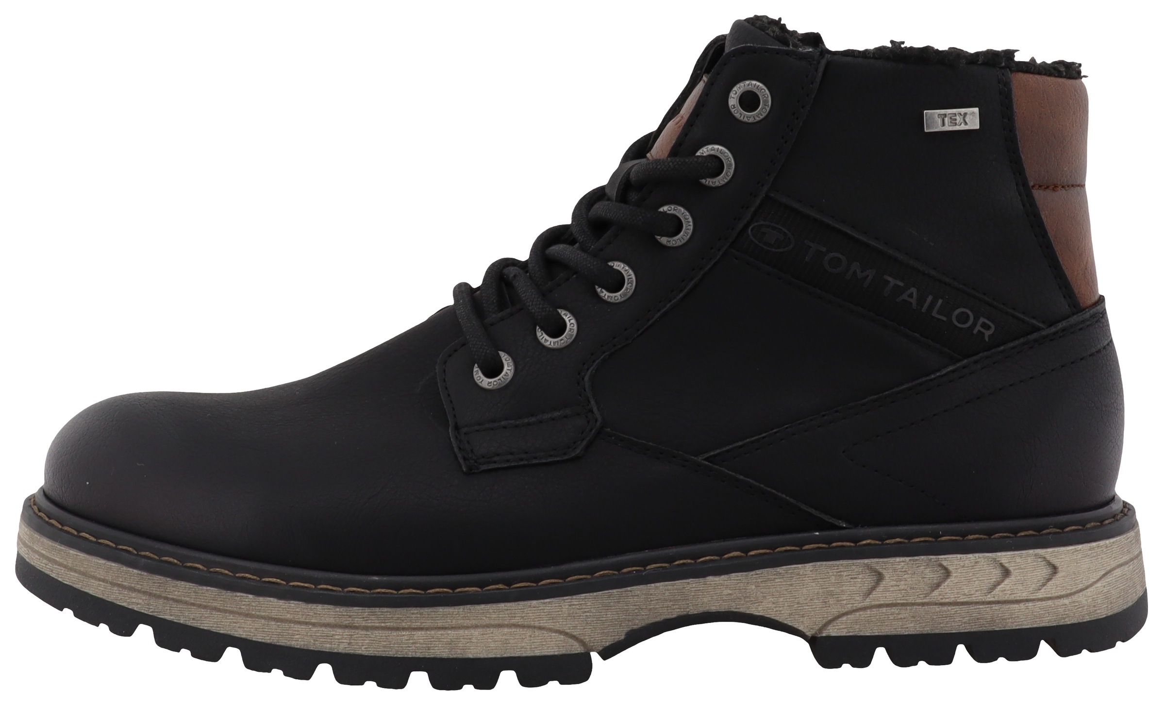 TOM TAILOR Winterboots,Blockabsatz,Schnürboots,Outdoorschuh, Reissverschluss, Weite G (=weit)