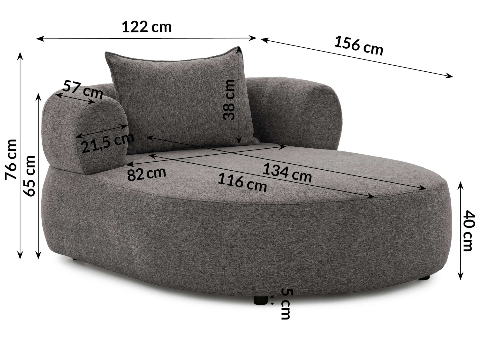 Home affaire XXL-Sessel »LUSSAC Loveseat extra tief, grosse Sitzfläche, Masse B/T/H: 123/158/78cm« hoher Sitzkomfort und modernes Design, Sofa ohne Bettfunktion