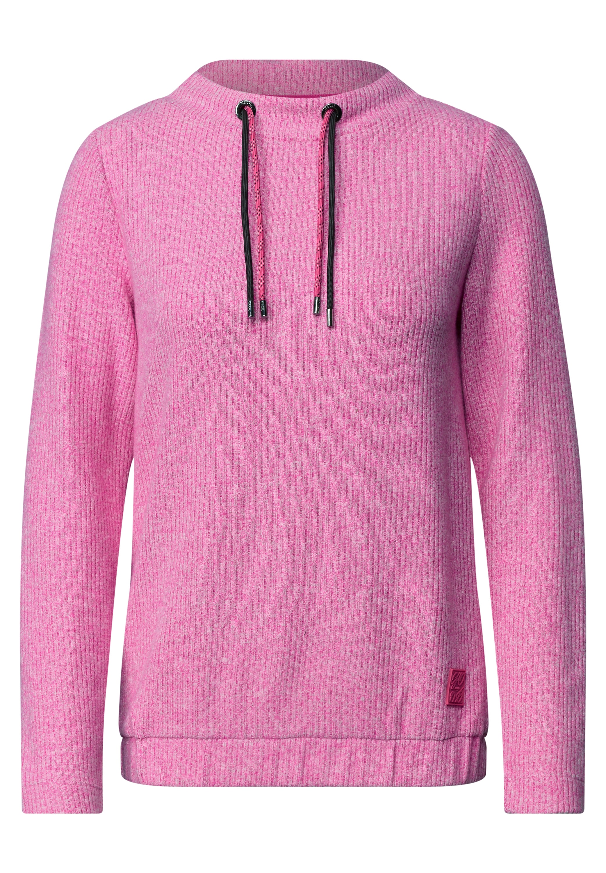 Image of Cecil Strickpullover Shirt in Rippstruktur mit Funnel Neck