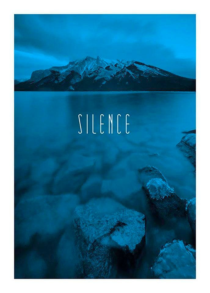 Image of Komar Bild "Word Lake Silence Blue" Natur 1 Stk. tlg. Wandbild zur Dekoration - ohne Rahmen