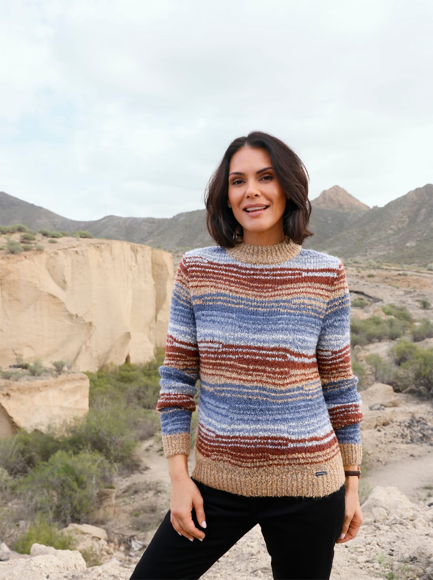 Casual Looks Stehkragenpullover "Bouclé-Pullover"