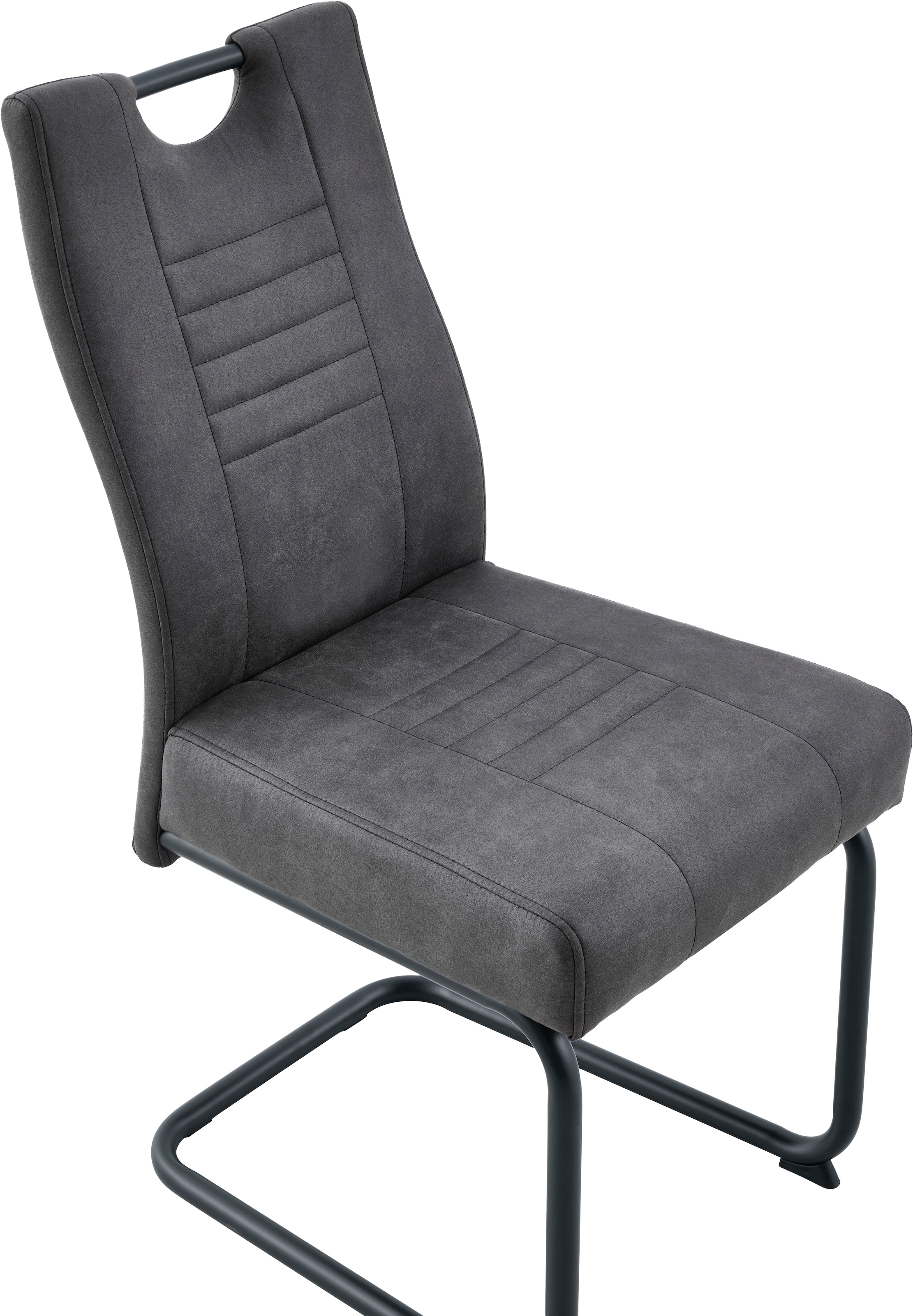 GOODproduct »"Altona", Esstisch ausziehbar plus 6 Stühle, TOPSELLER!« Esstisch ausziehbar 140 - 180 cm, 6 Freischwinger, 7 pièces tlg. Säulentisch 140-180x90 cm, Stuhl mit Federkorb, 140 kg belastbar