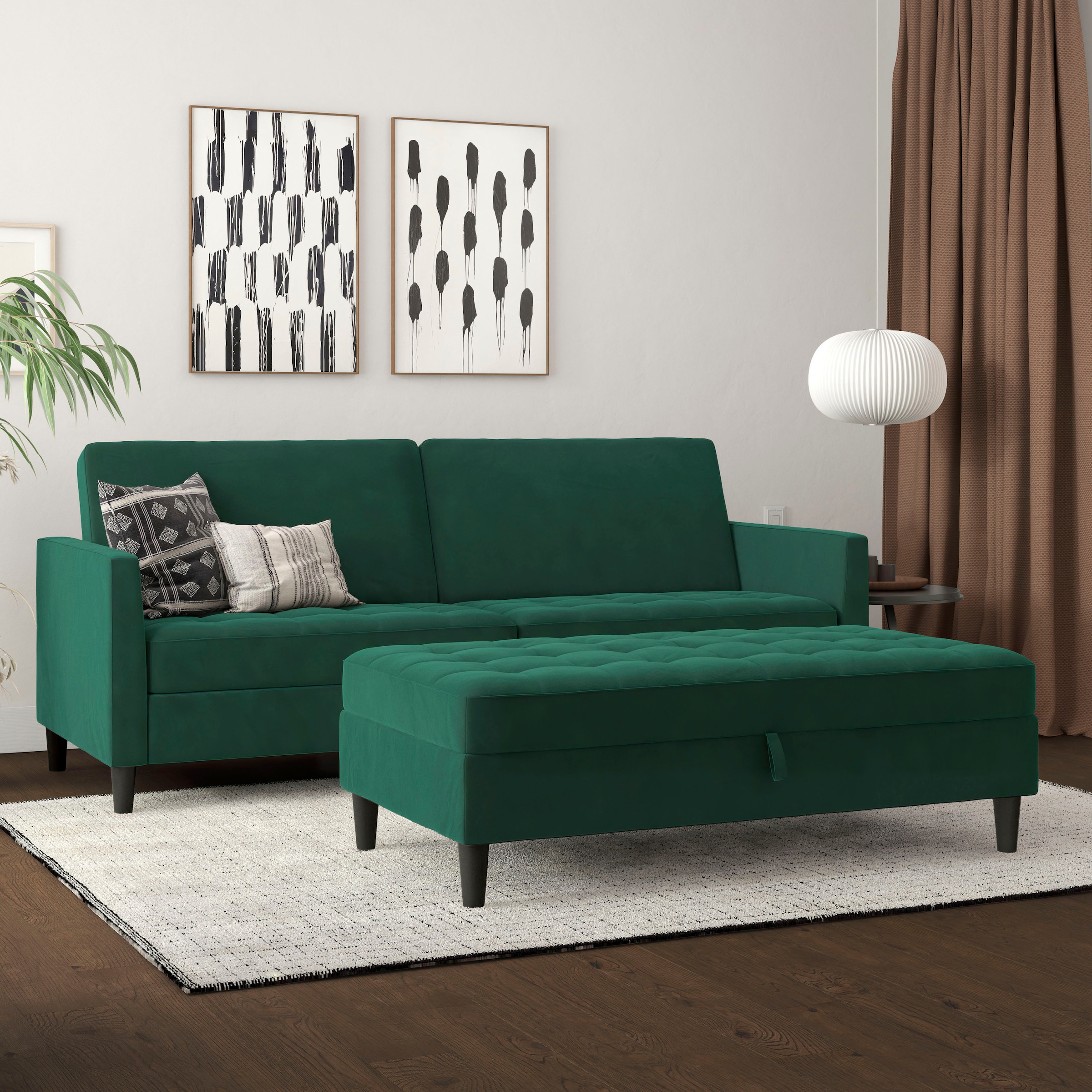 Dorel Home 3-Sitzer »Presley«, Sofa mit Bett-Funktion und verstellbarer Rückenlehne