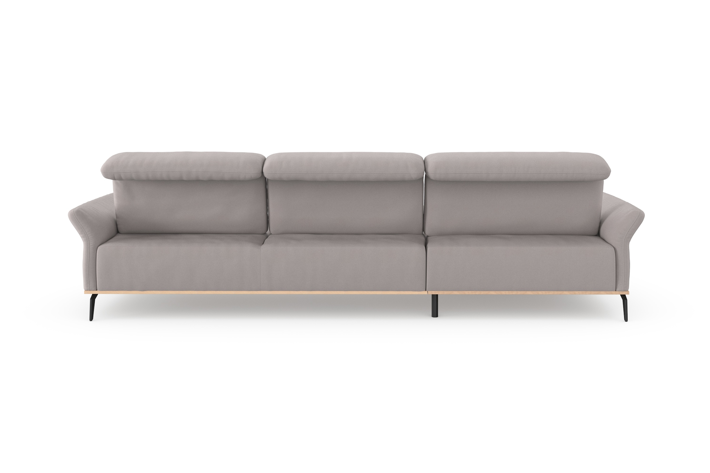 Places of Style Ecksofa »Fjord L-Form«, massiv, wahlweise mit Armlehnfunktion, Kopf- Sitztiefenverstellung