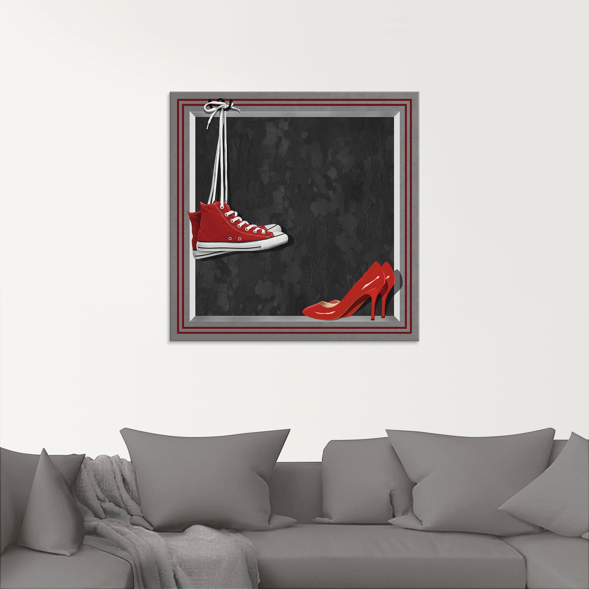 Artland Glasbild »Die roten Schuhe«, Mode, (1 St.), in verschiedenen Grössen
