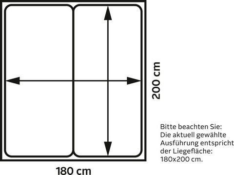 WIEMANN Bett »Shanghai, mit geschmackvollem Polsterkopfteil, Made in Germany«, in verschiedenen Breiten, Füsse chromfarben