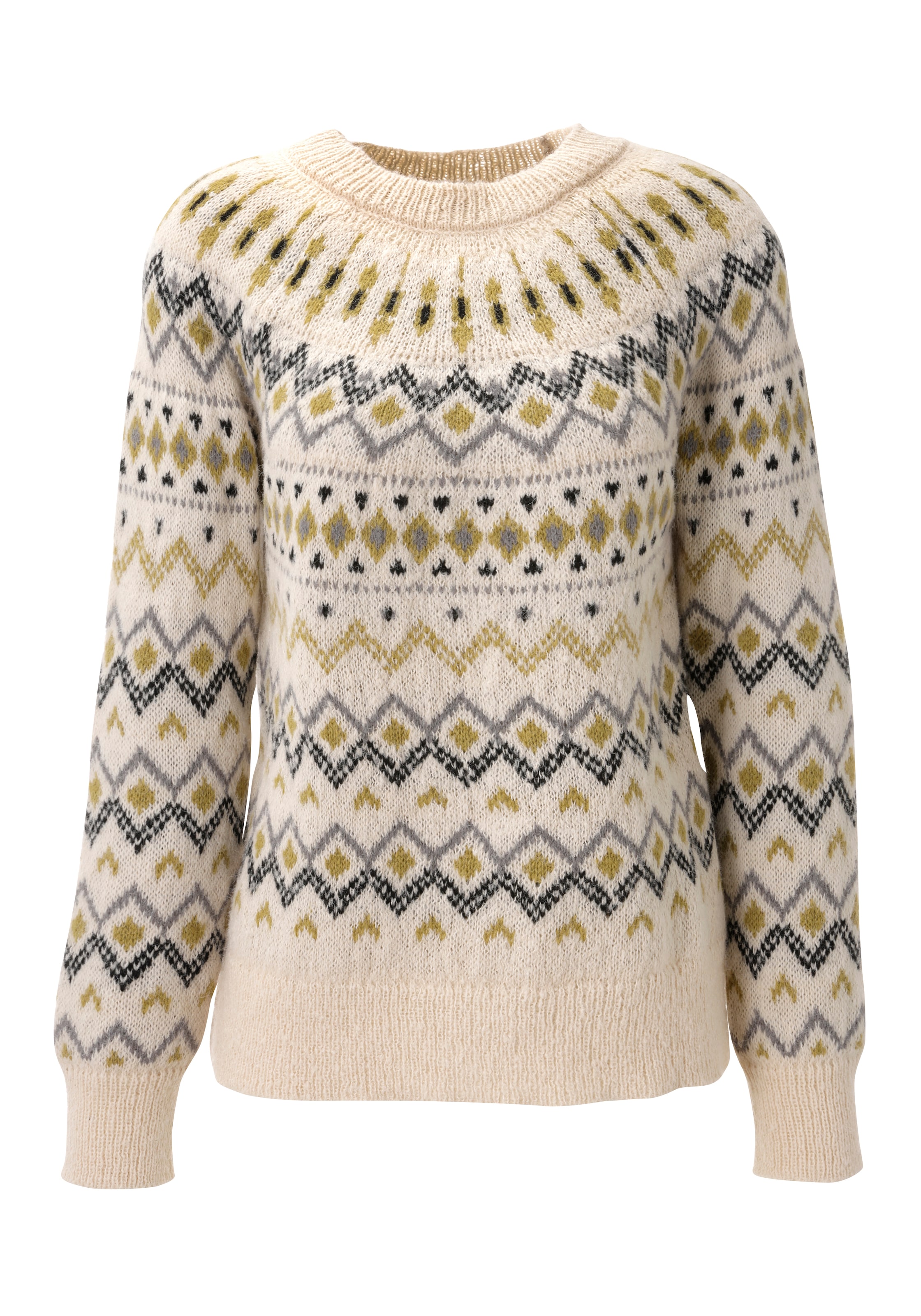 Aniston CASUAL Pull en tricot avec motif norvégien tendance - NOUVELLE COLLECTION