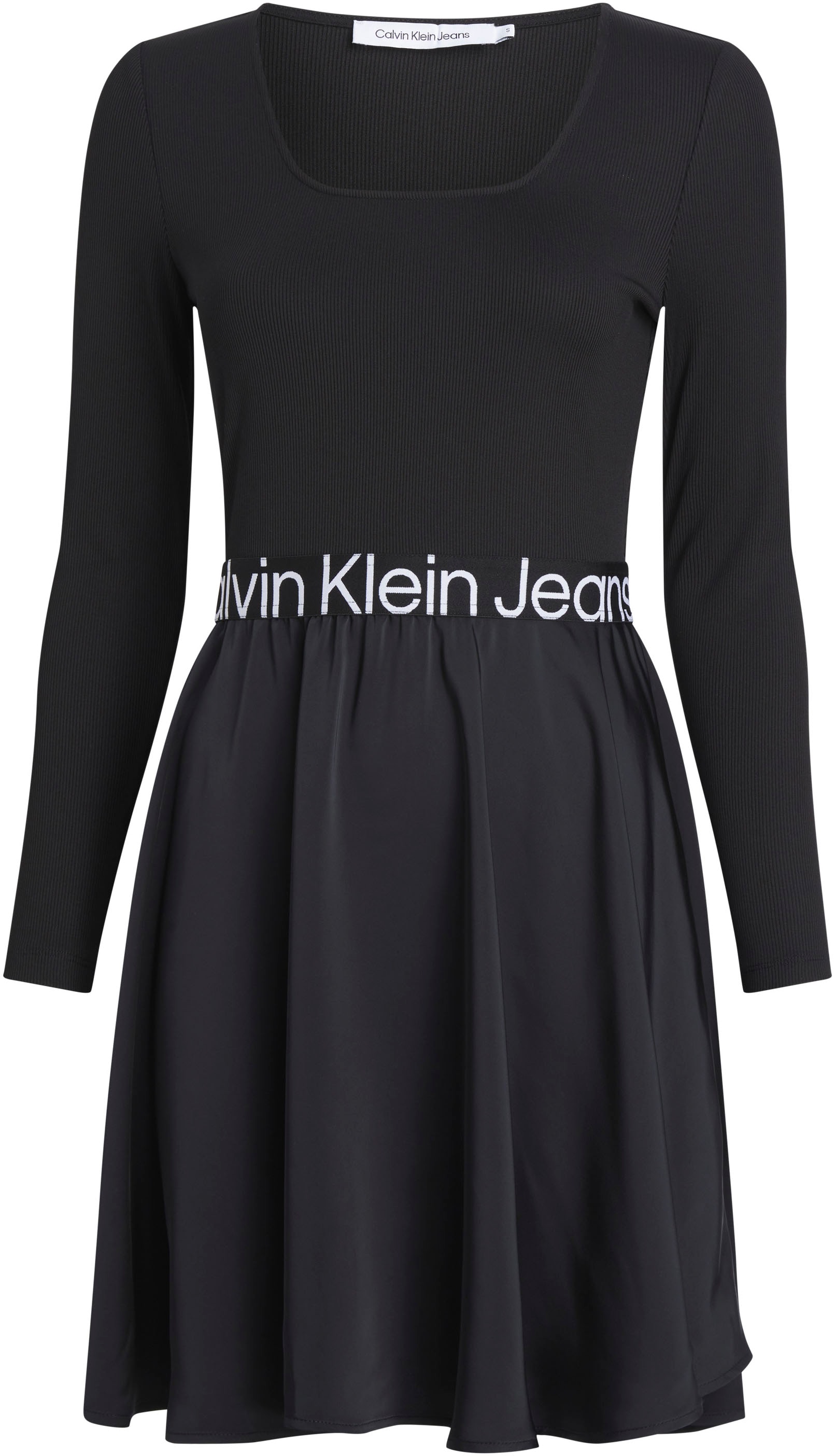 Calvin Klein Jeans Blusenkleid »LOGO ELASTIC LS DRESS«