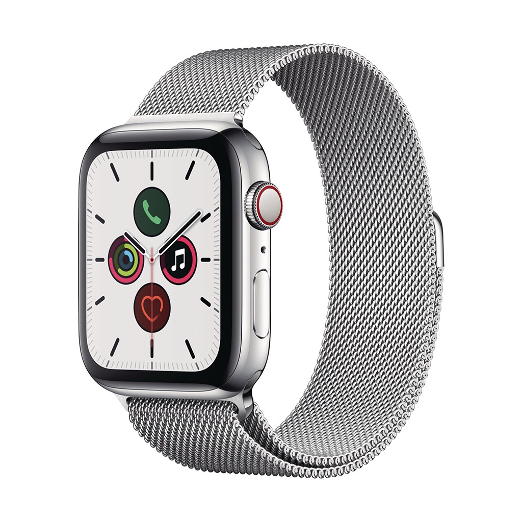 Image of Apple Smartwatch »Serie 5, GPS Cellular, 44 mm Edelstahl-Gehäuse mit Sportarmband«, (Watch OS MWWG2FD/A) bei Ackermann Versand Schweiz