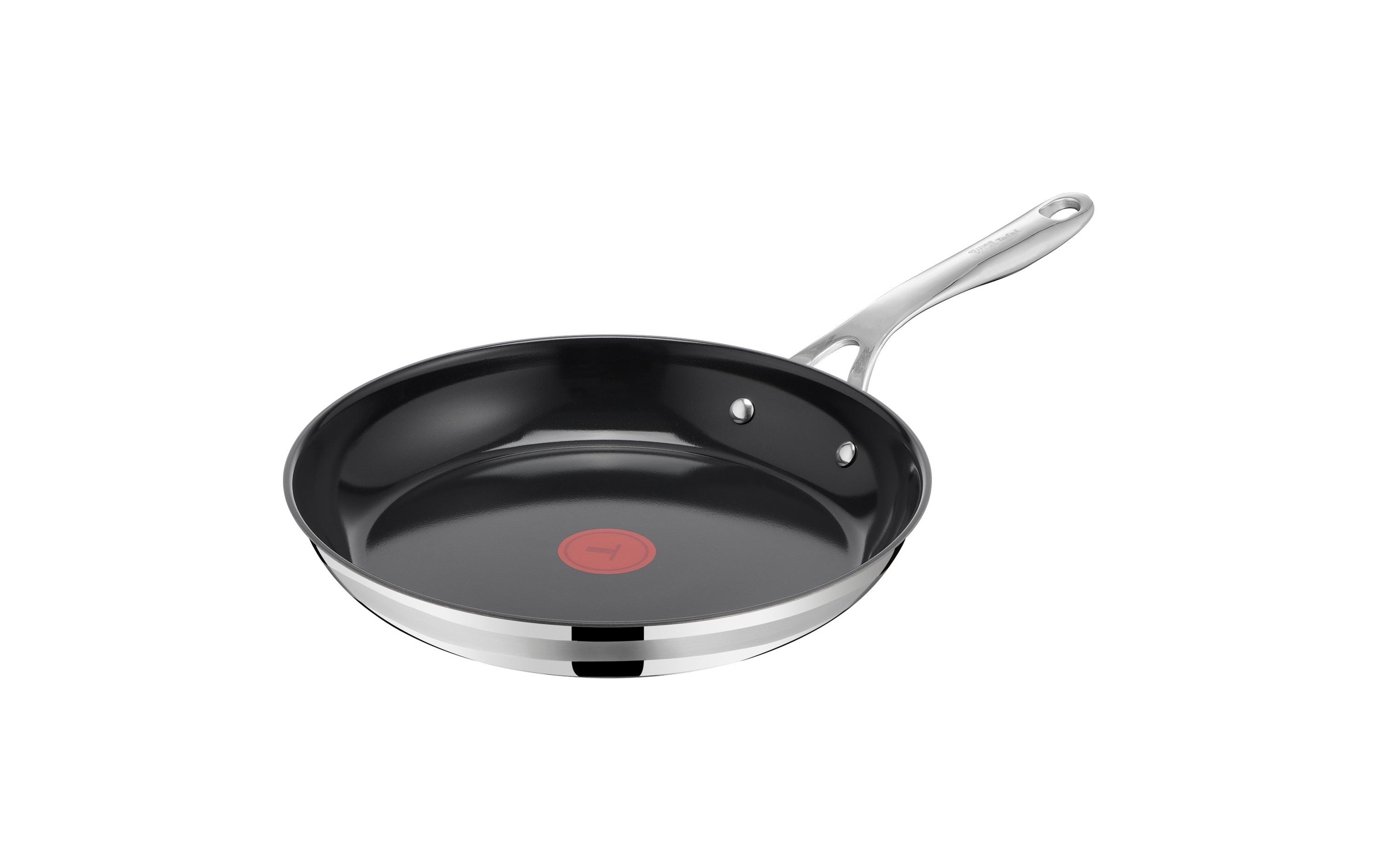 Image of Tefal Bratpfanne "Jamie Oliver Smart Cook" Edelstahl Set, 2 tlg. Antihaftbeschichtete Keramikoberfläche, Thermo-Spot, Induktion