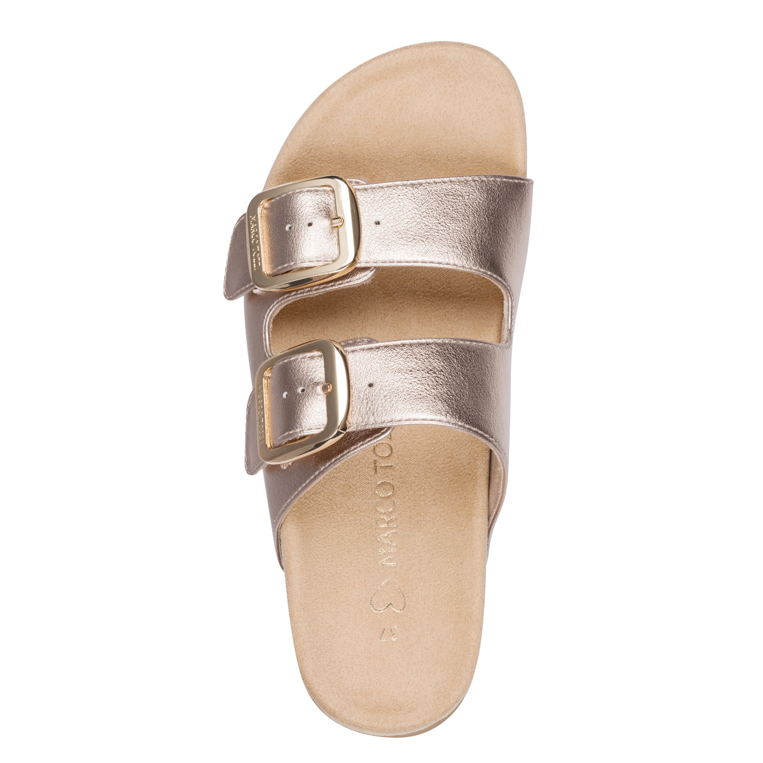 MARCO TOZZI Pantolette »CAPRIA«  Chaussure d'été, chaussure à enfiler avec logo embossé sur les boucles