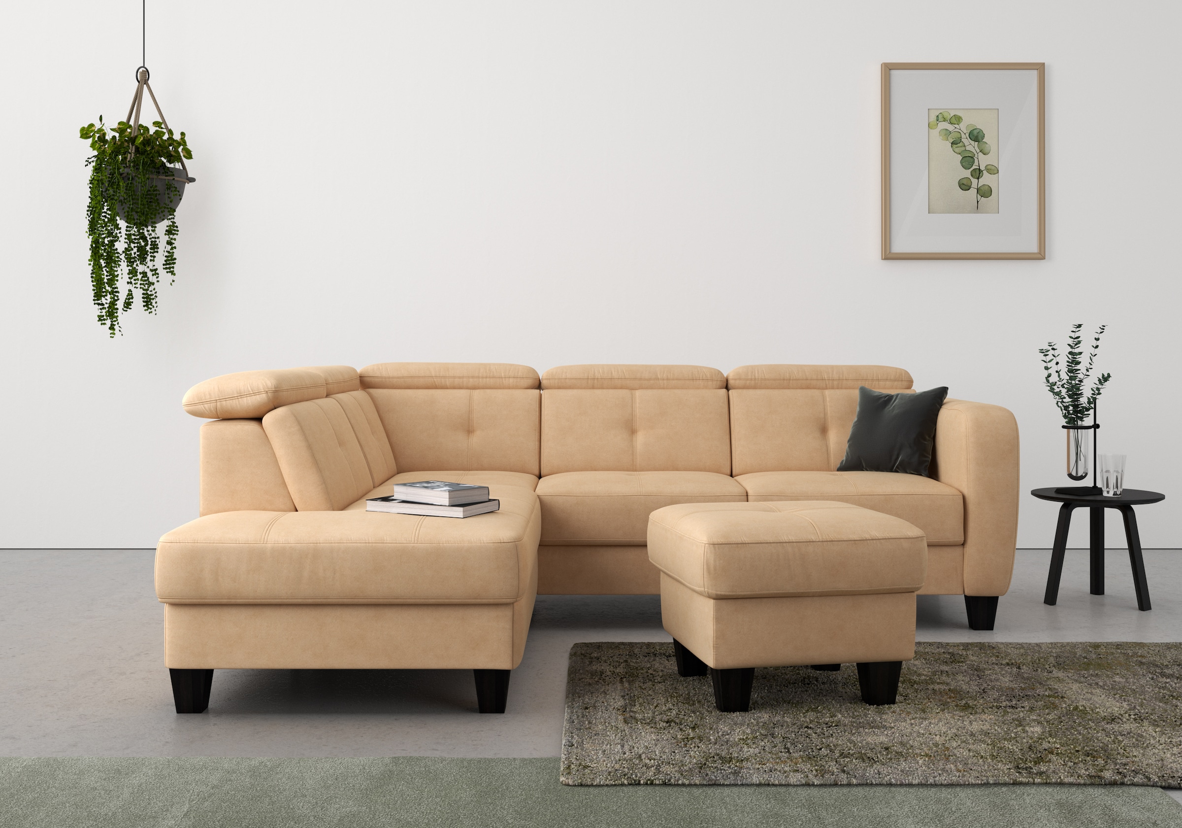 sit&more Canapé d'angle »Belluci L-Form« inklusive Federkern, wahlweise mit Bettfunktion und Bettkasten