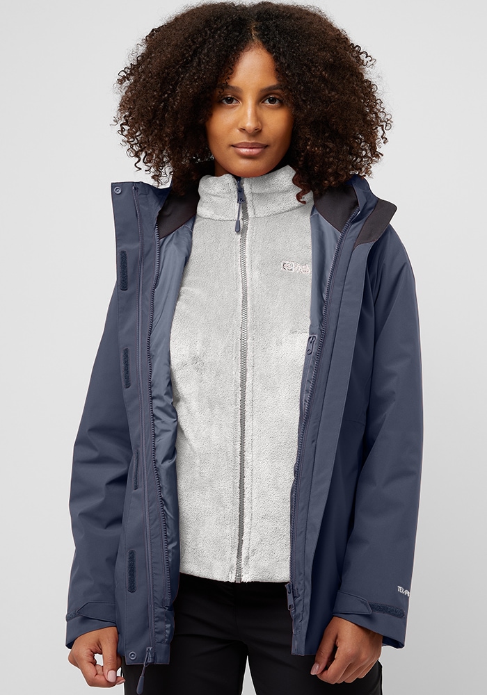 Jack Wolfskin 3-in-1-Funktionsjacke »ROTWAND 3IN1 JKT W«, mit Kapuze