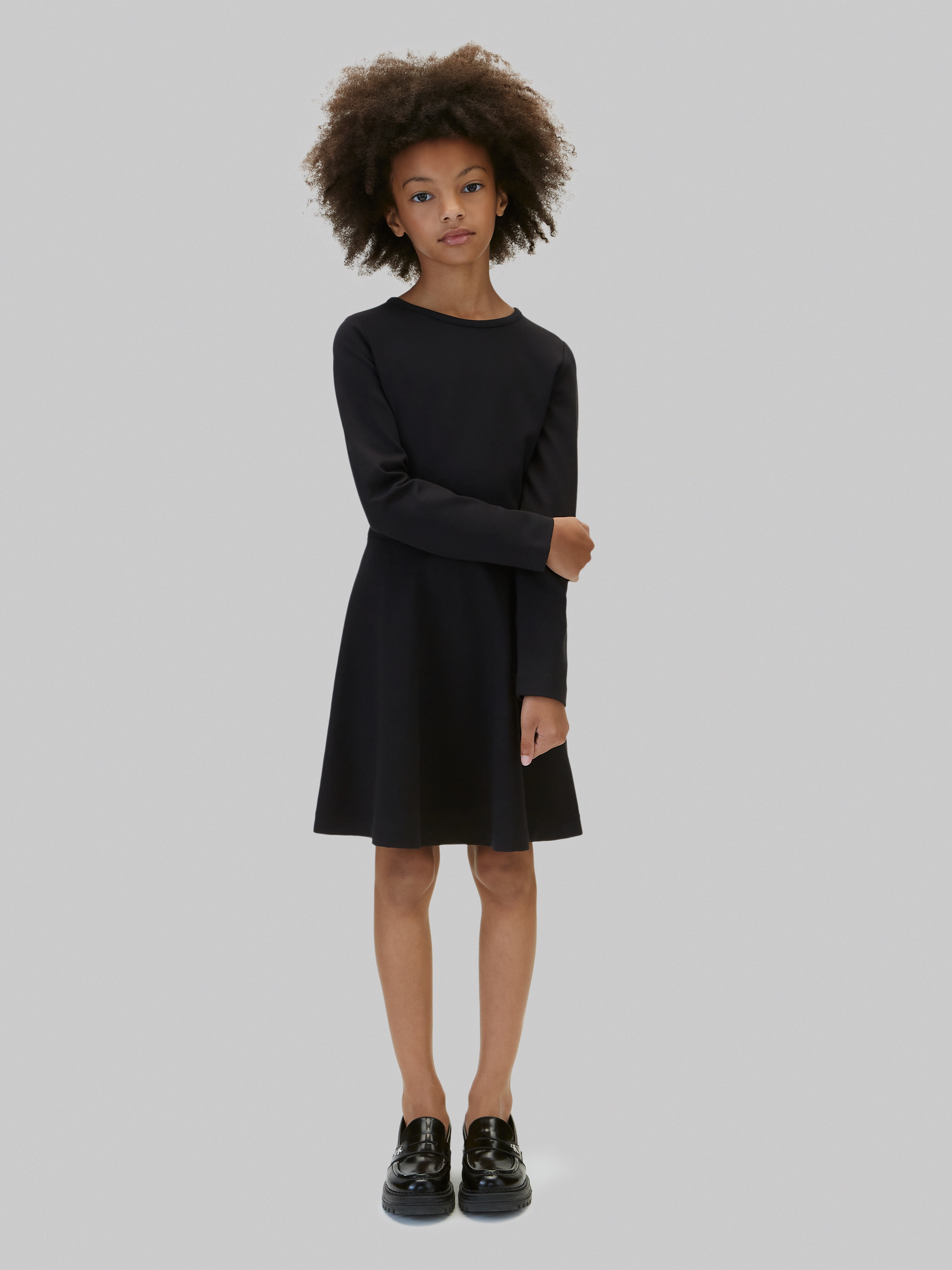 Calvin Klein Jeans Midikleid »LOGO TAPE PUNTO LS DRESS« Ohne Tasche Regular fit, Logoschriftzug