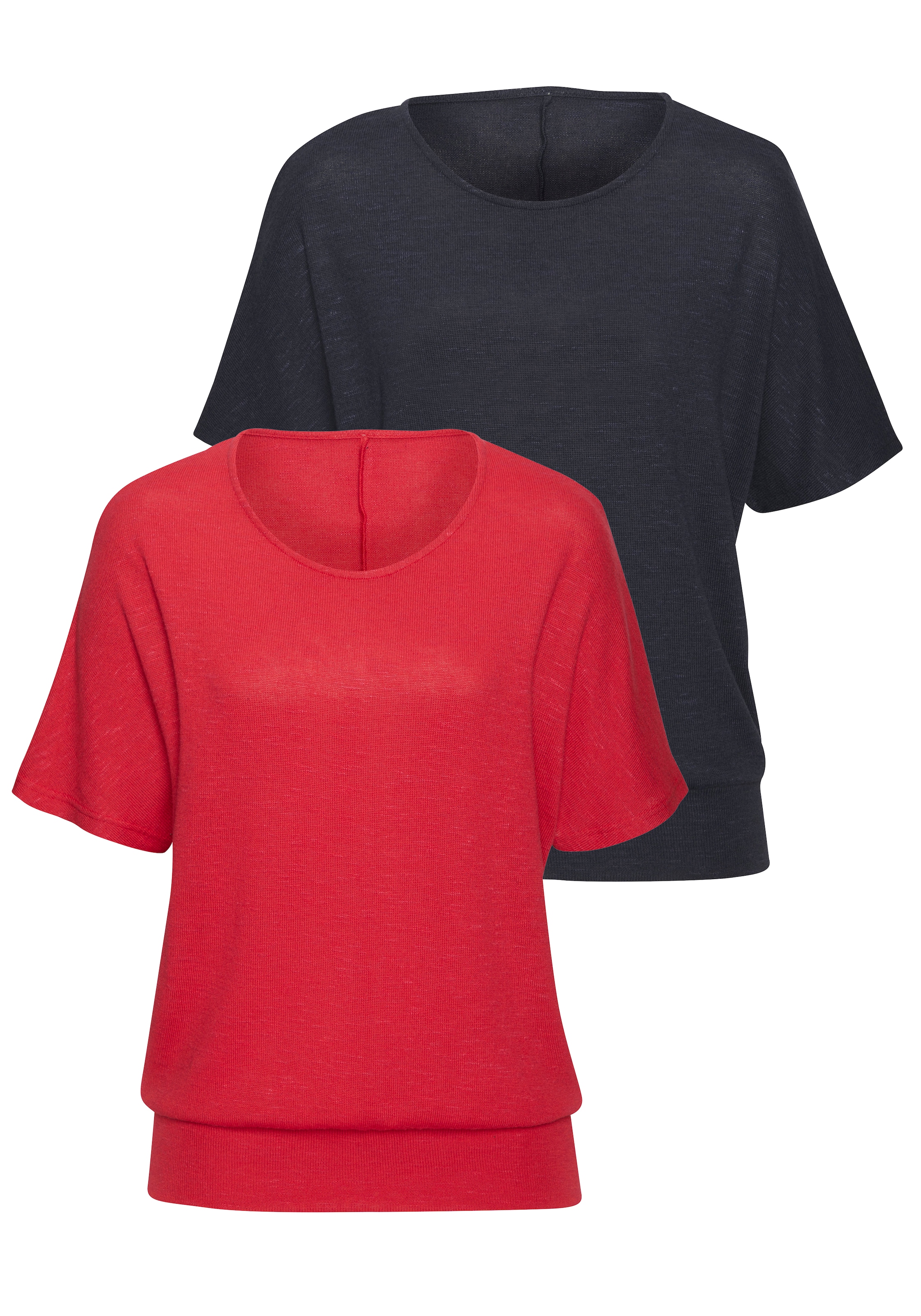 Image of Vivance Kurzarmshirt "mit breitem Bund" aus Viskose-Feinstrick