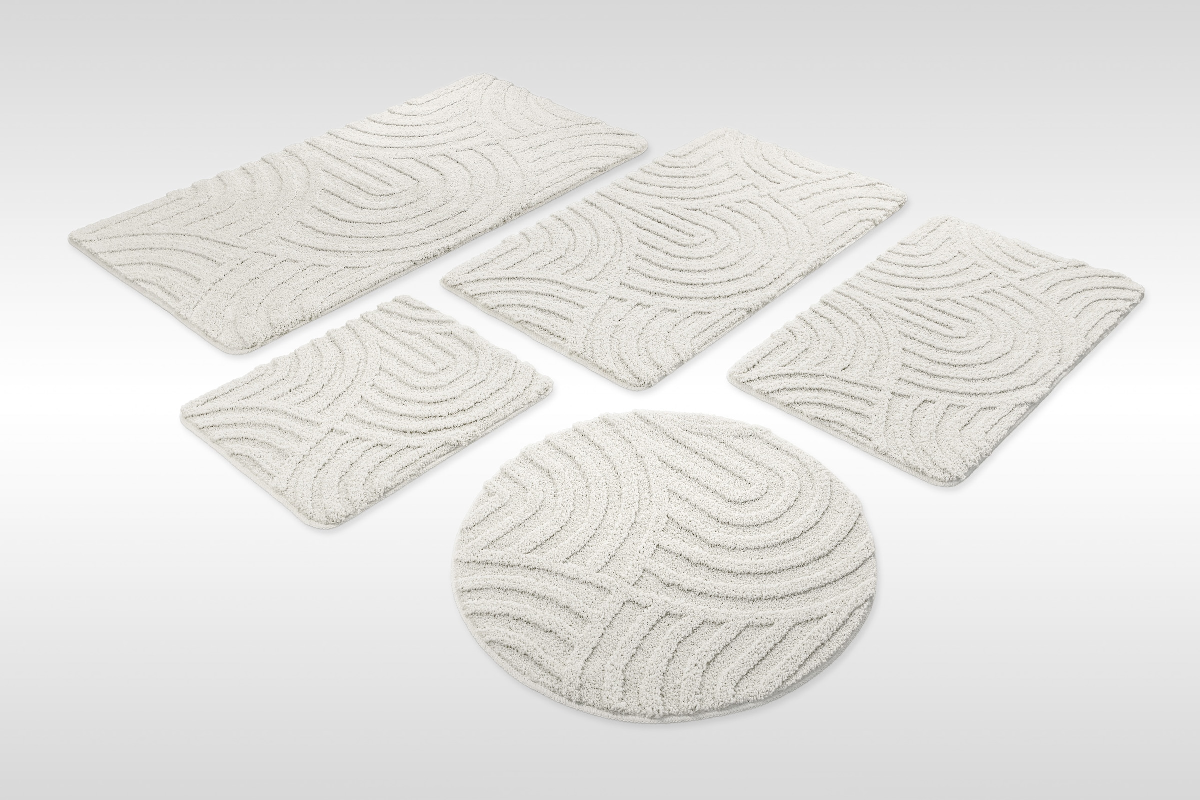 Wecon home Tapis de bain »Fiete« Höhe 25 mm revêtement antidérapant Séchage rapide Badteppich, Hoch-Tief-Effekt, weich, rutschhemmend, waschbar, getuftet