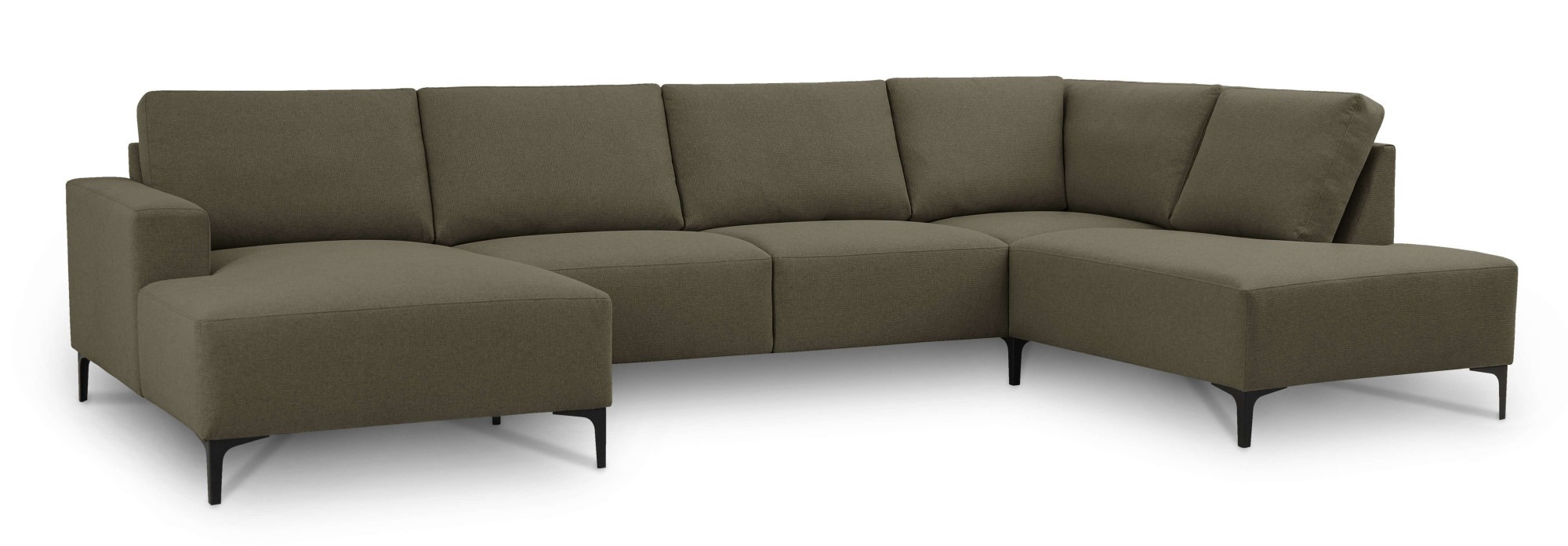 Home affaire Wohnlandschaft »Tournon U-Form, XXL Sofa, Breite 333 cm, Webstoff, Chenille«, Designsofa im nordischen Stil, Wellenunterfederung, Metallfüsse