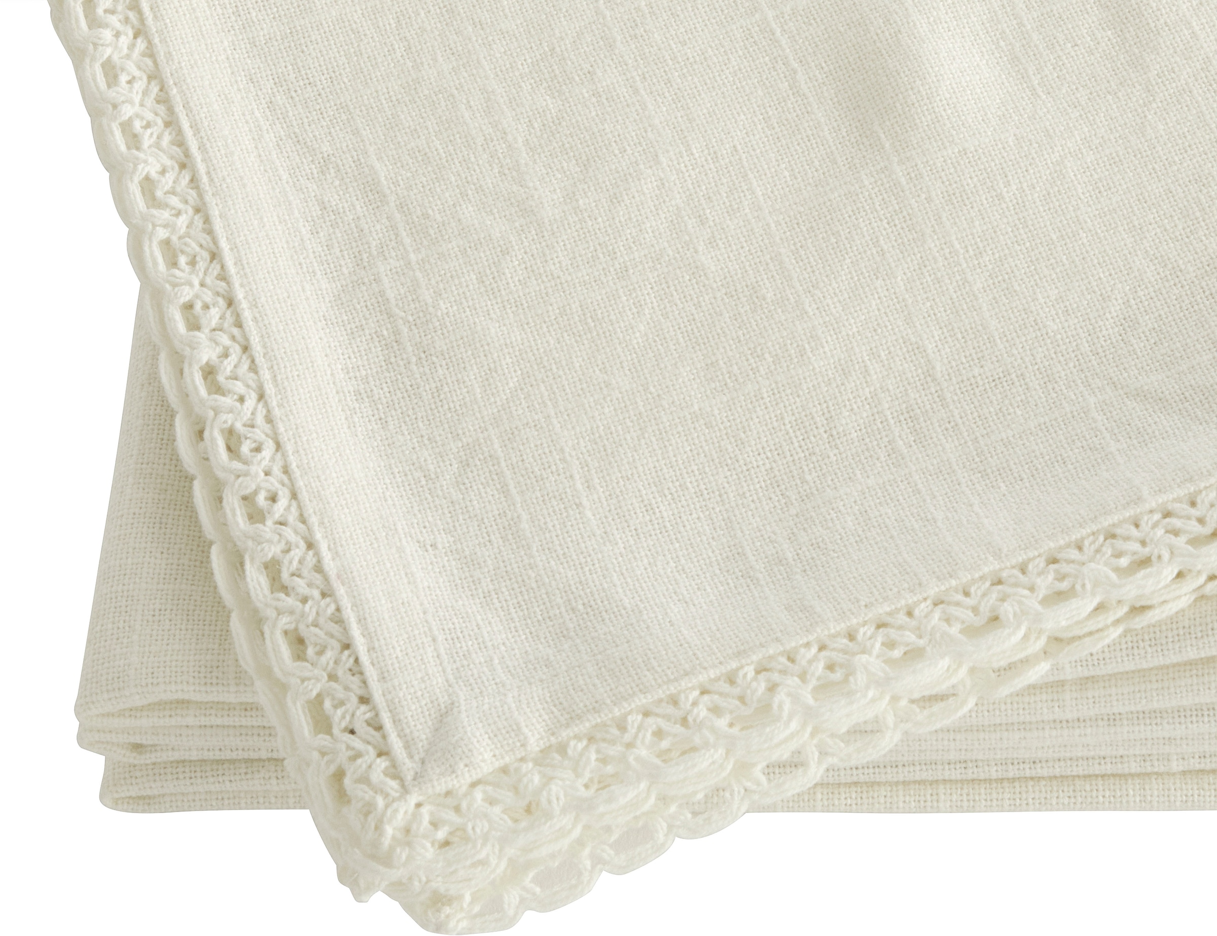 GOODproduct Stoffserviette »Elyna« uni, mit schöner Spitze, weiche Haptik, 45x45 cm, Leinenoptik