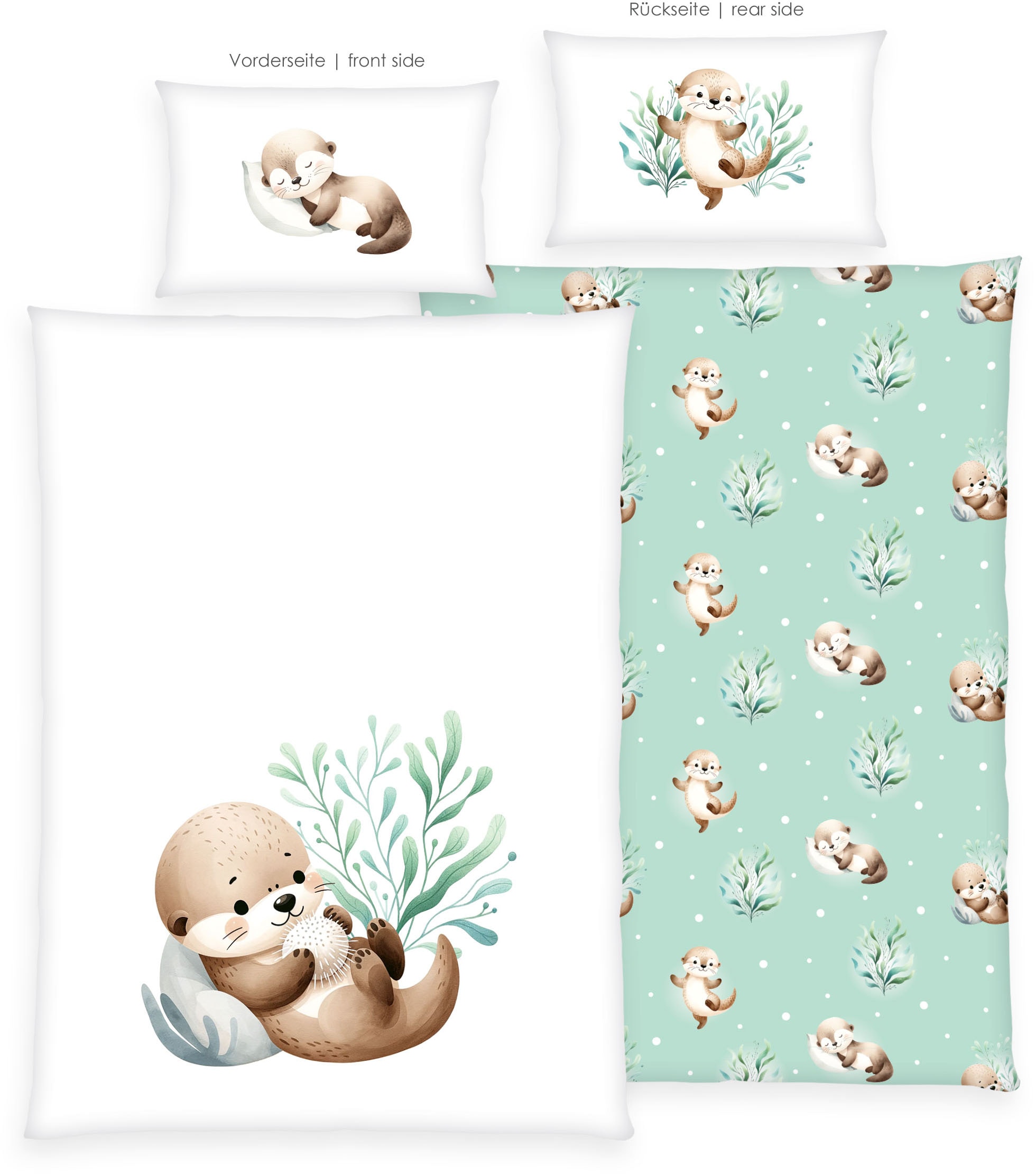Image of Baby Best Babybettwäsche "Schnuffel-Otter" 2 Wendebettwäsche