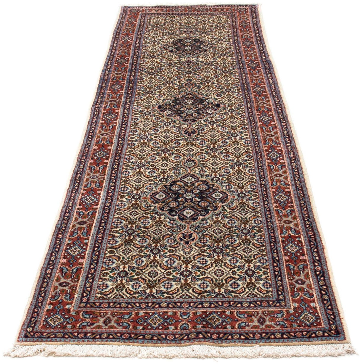 Image of morgenland Hochflor-Läufer »Moud Medaillon Beige 292 x 79 cm«, rechteckig, 1 mm Höhe, Unikat mit Zertifikat bei Ackermann Versand Schweiz