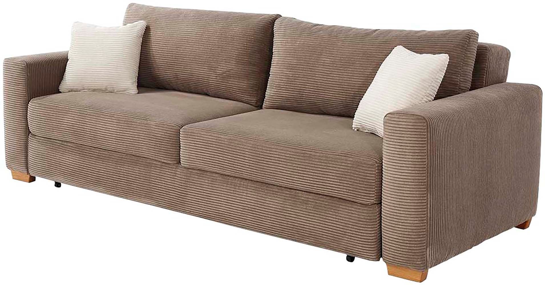 Jockenhöfer Gruppe Schlafsofa »Micha, B: 237 cm, Liegefl. 155x197 cm« mit Schlaffunktion, Bettkasten & Zierkissen