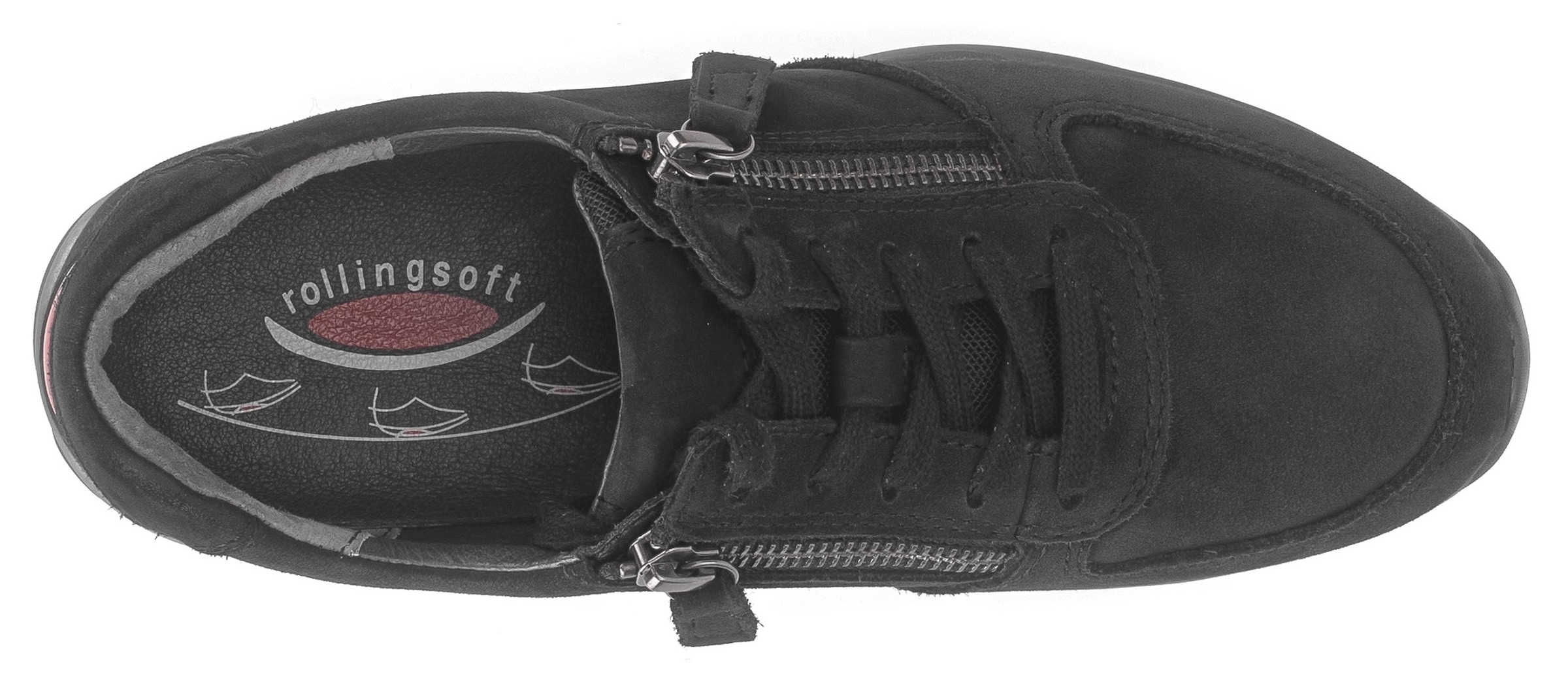 Gabor Rollingsoft Keilsneaker  , Freizeitschuh, Halbschuh, Schnürschuh mit Logo an der Ferse
