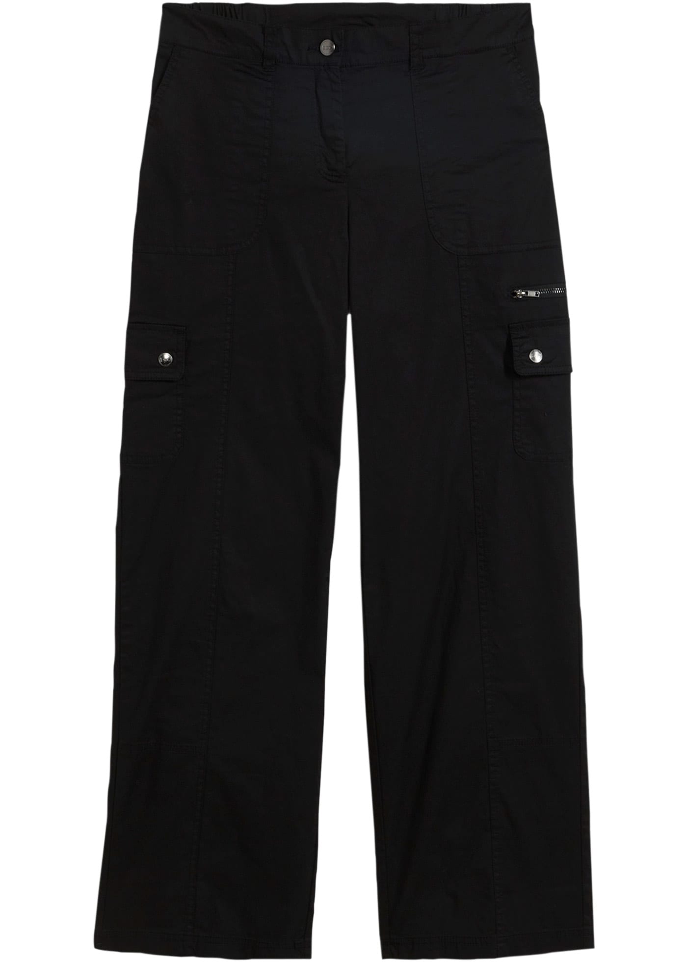 bonprix Pantalon cargo  aus Baumwolle mit Elasthan, weite Passform, reguläre Passform