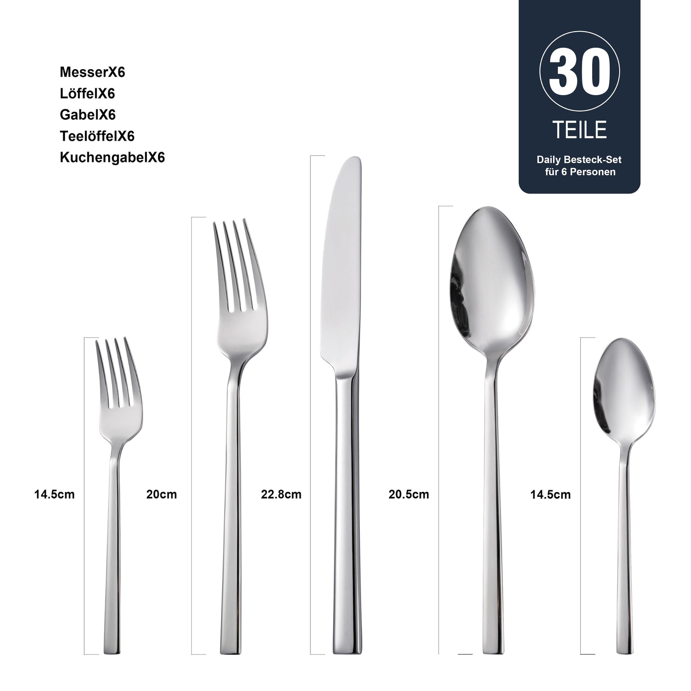 Hanseatic Set de couverts »DAILY« leichtes und minimalistisches Design