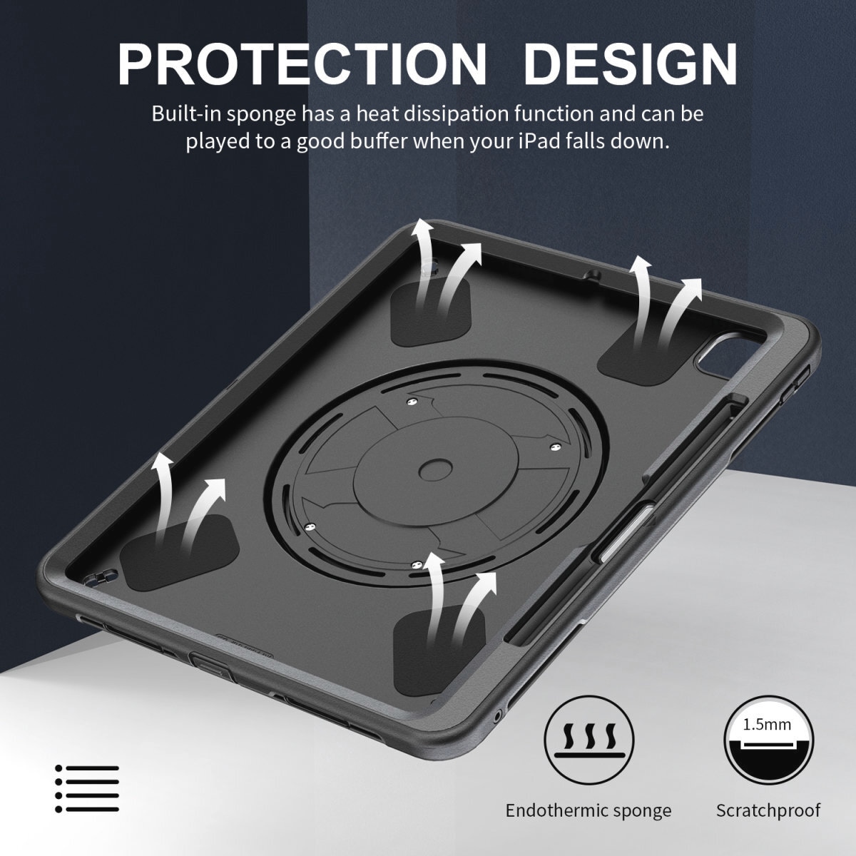 4smarts Tablet-Hülle »Rugged Case GRIP für Apple iPad Pro 13 (M4, 2024)«, Backcover, Schutzhülle, Handyschutzhülle, Case, Schutzcase, stossfest