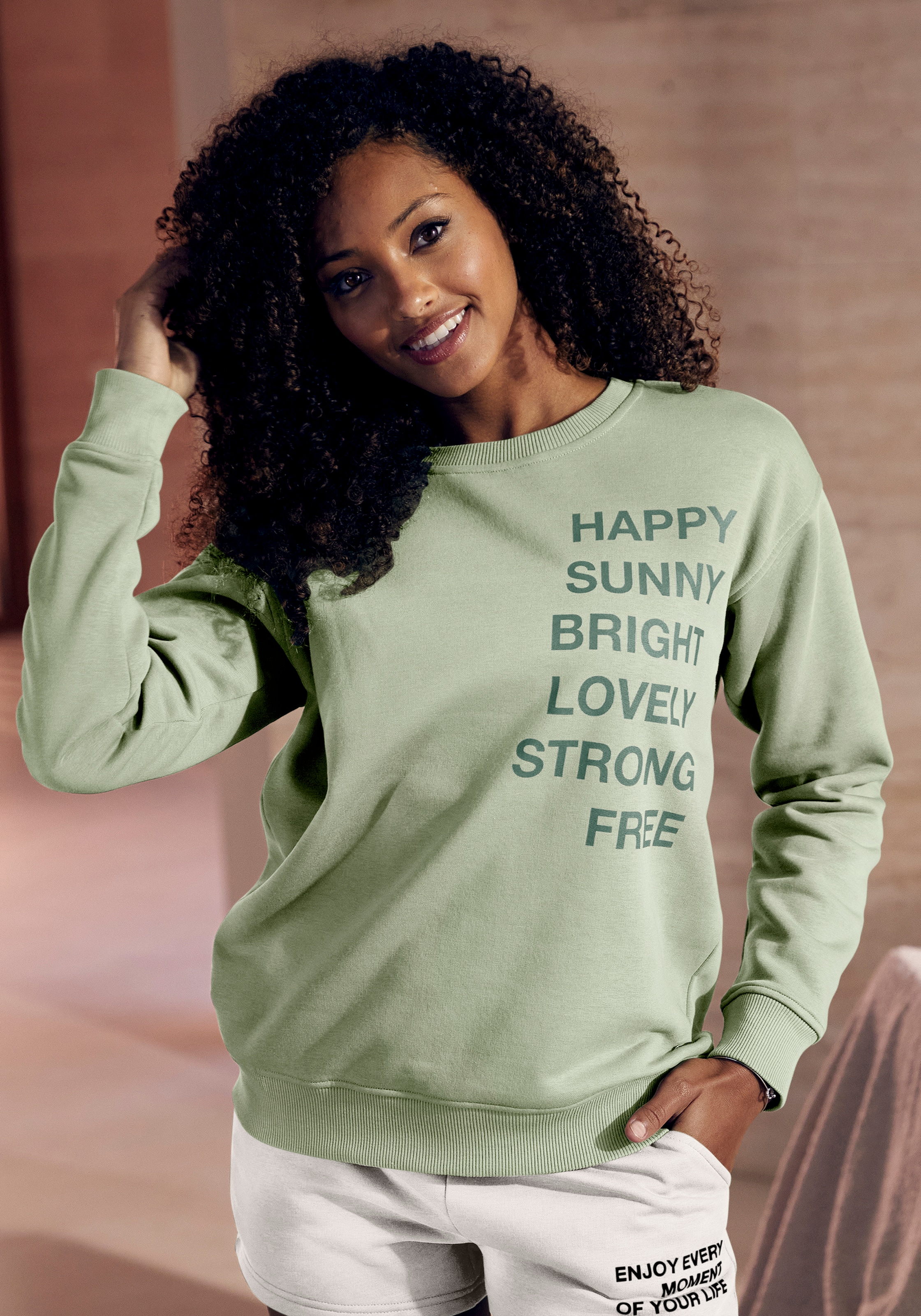 Image of Buffalo Sweatshirt "- Loungeshirt", mit Statement Druck, Loungewear