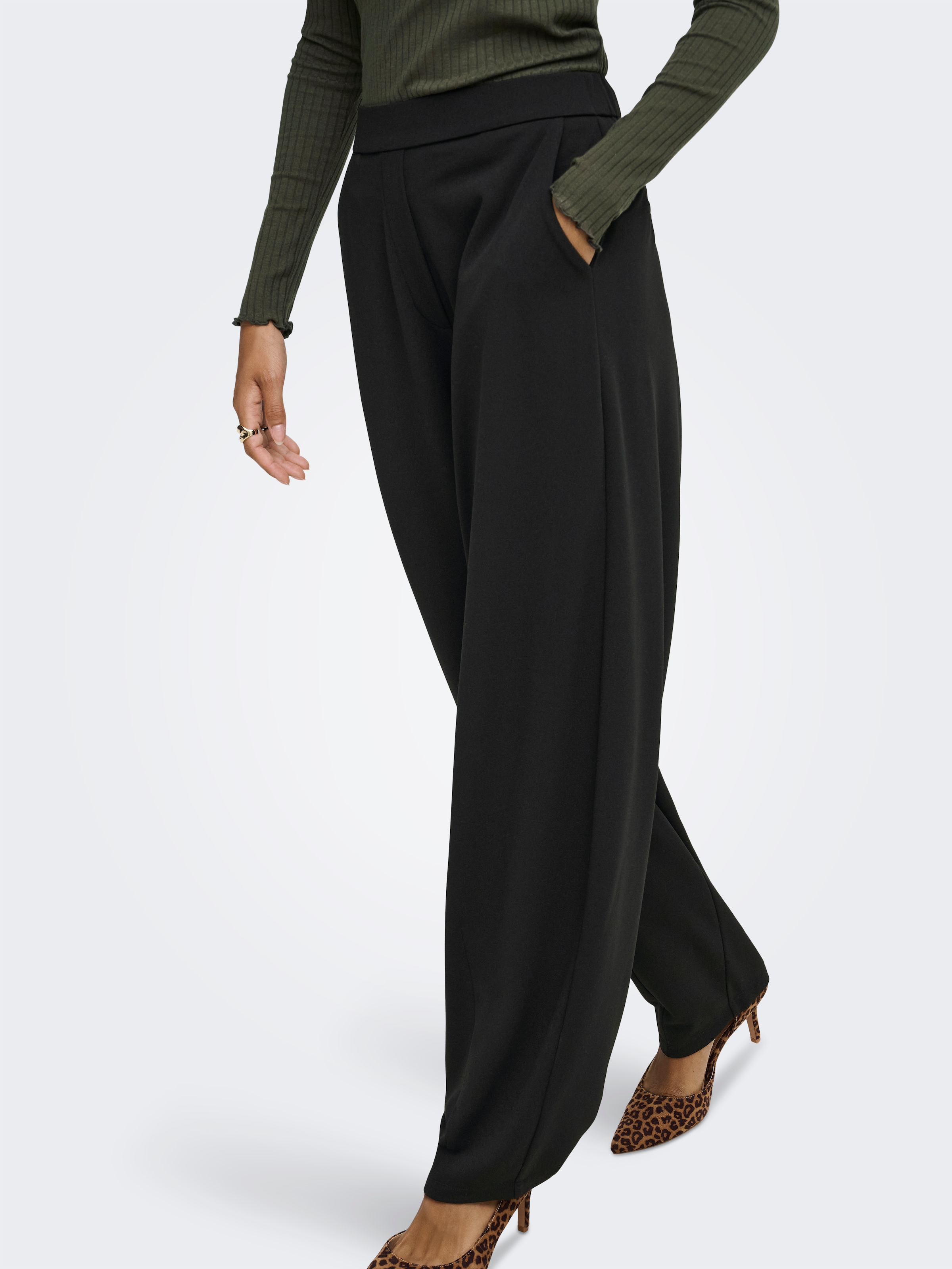 Image of JDY Jerseyhose "JDYGEGGO LIFE ONE BAR PANT JRS NOOS" Materialmix, barrel fit
