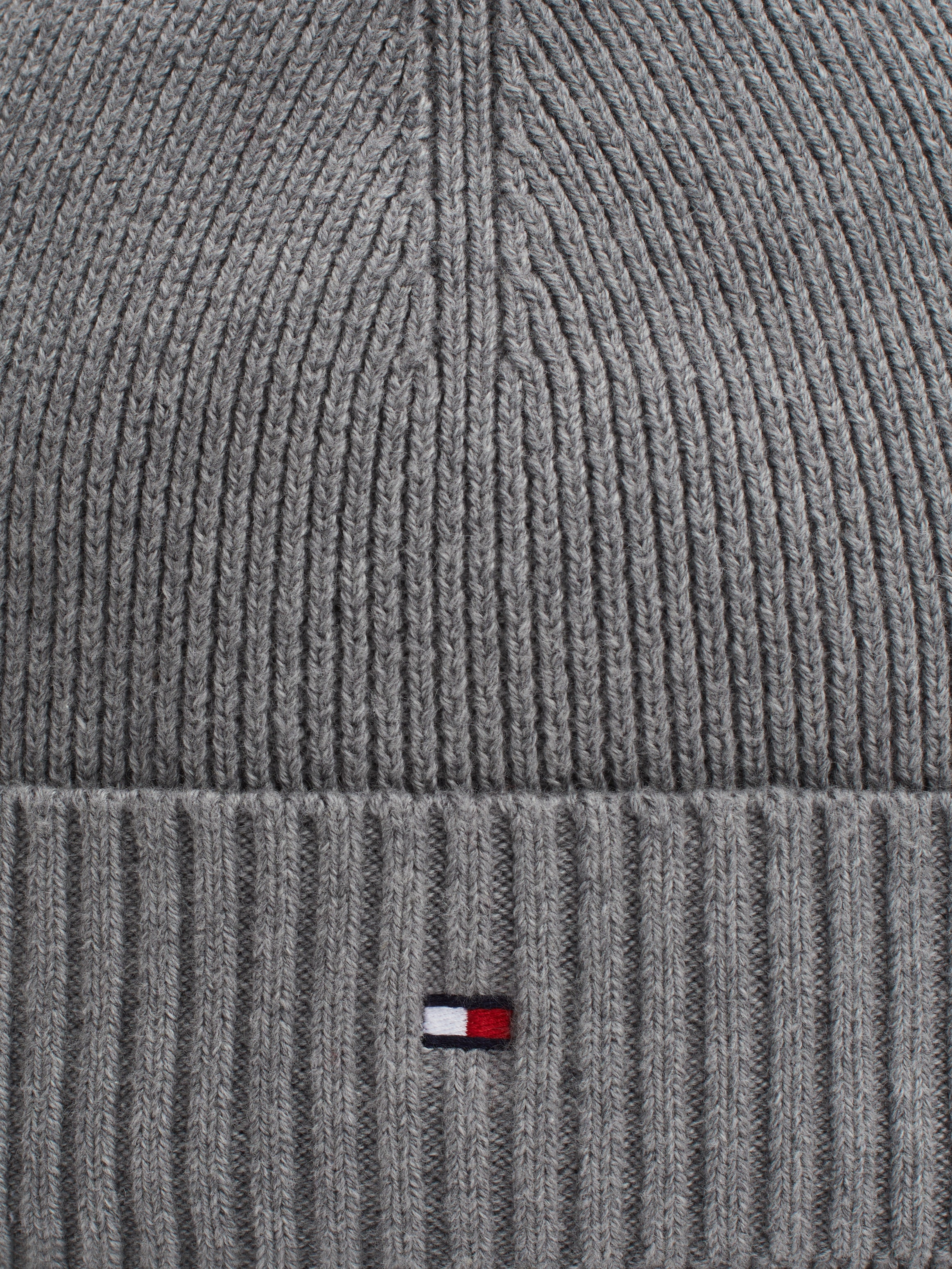 Tommy Hilfiger Bonnet tricoté »TH FLAG PIMA COTTON BEANIE« Beanie mit Logostickerei, mit Kaschmiranteil Unisex
