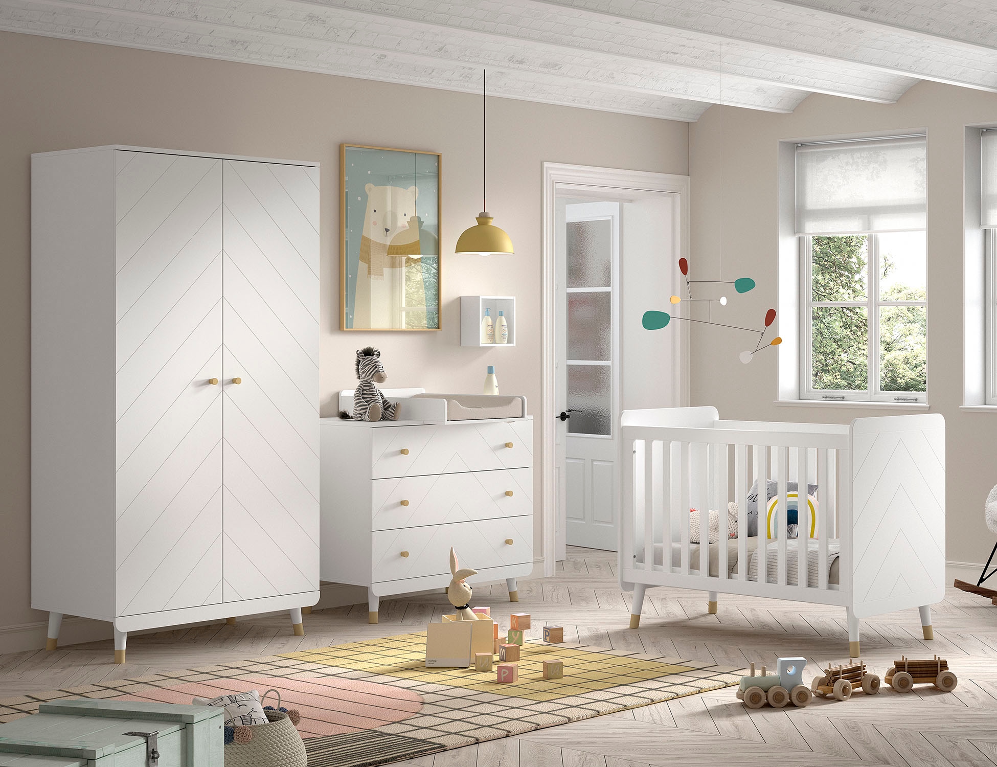 Image of Vipack Babymöbel-Set Made in Europe, 4- tlg. bietet alles für Ihr Kinderzimmer, Ausf. satin weiss lackiert