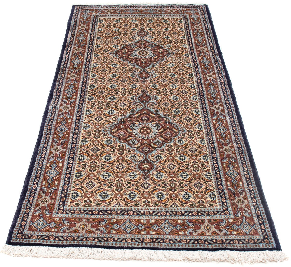 Image of morgenland Hochflor-Läufer »Moud Stark Gemustert Beige 195 x 80 cm«, rechteckig, 1 mm Höhe, Handgeknüpft bei Ackermann Versand Schweiz