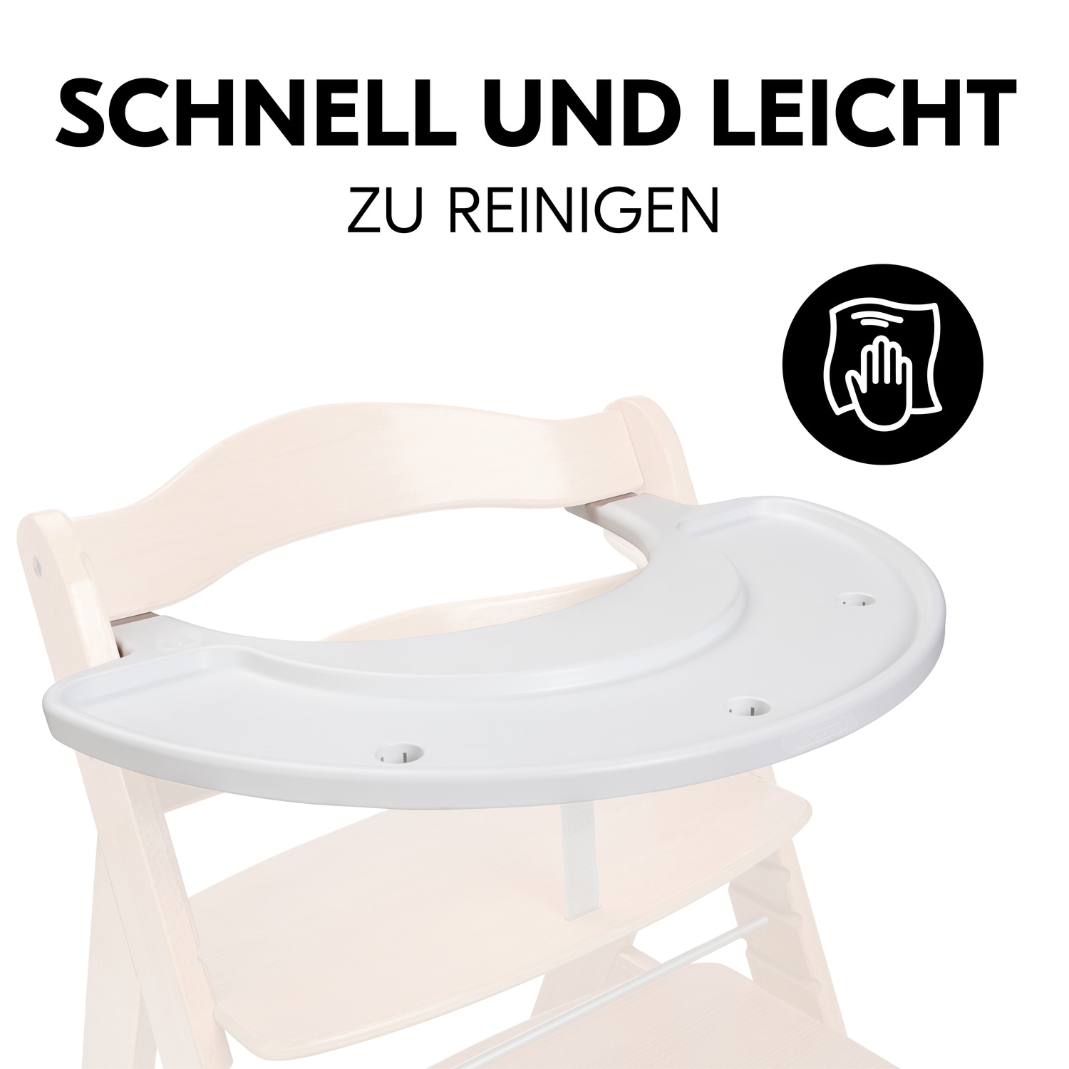 Hauck Plateau de chaise haute »Alpha Play Tray, White« aus recyceltem Material
