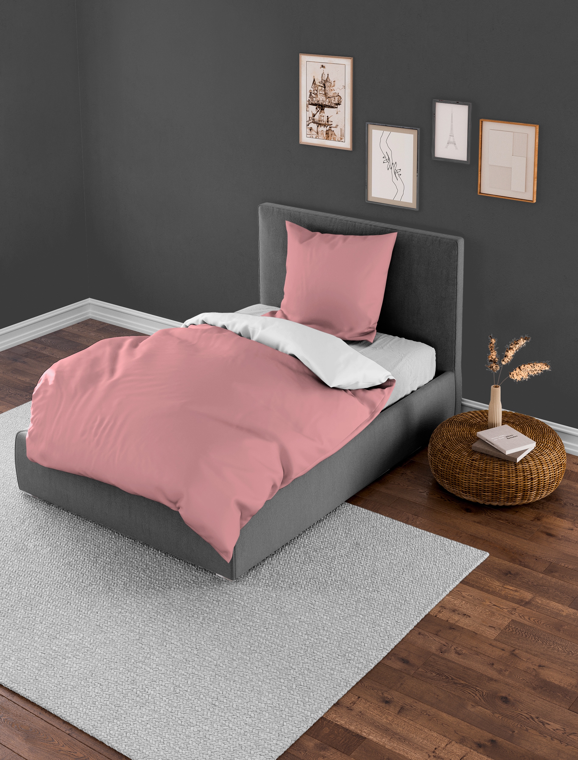 BIERBAUM Wendebettwäsche »Modern Uni in Gr. 135x200 oder 155x220 cm« 2 Stk. Modernes Unidesign: Schlichte, elegante Optik für jedes Schlafzimmer
