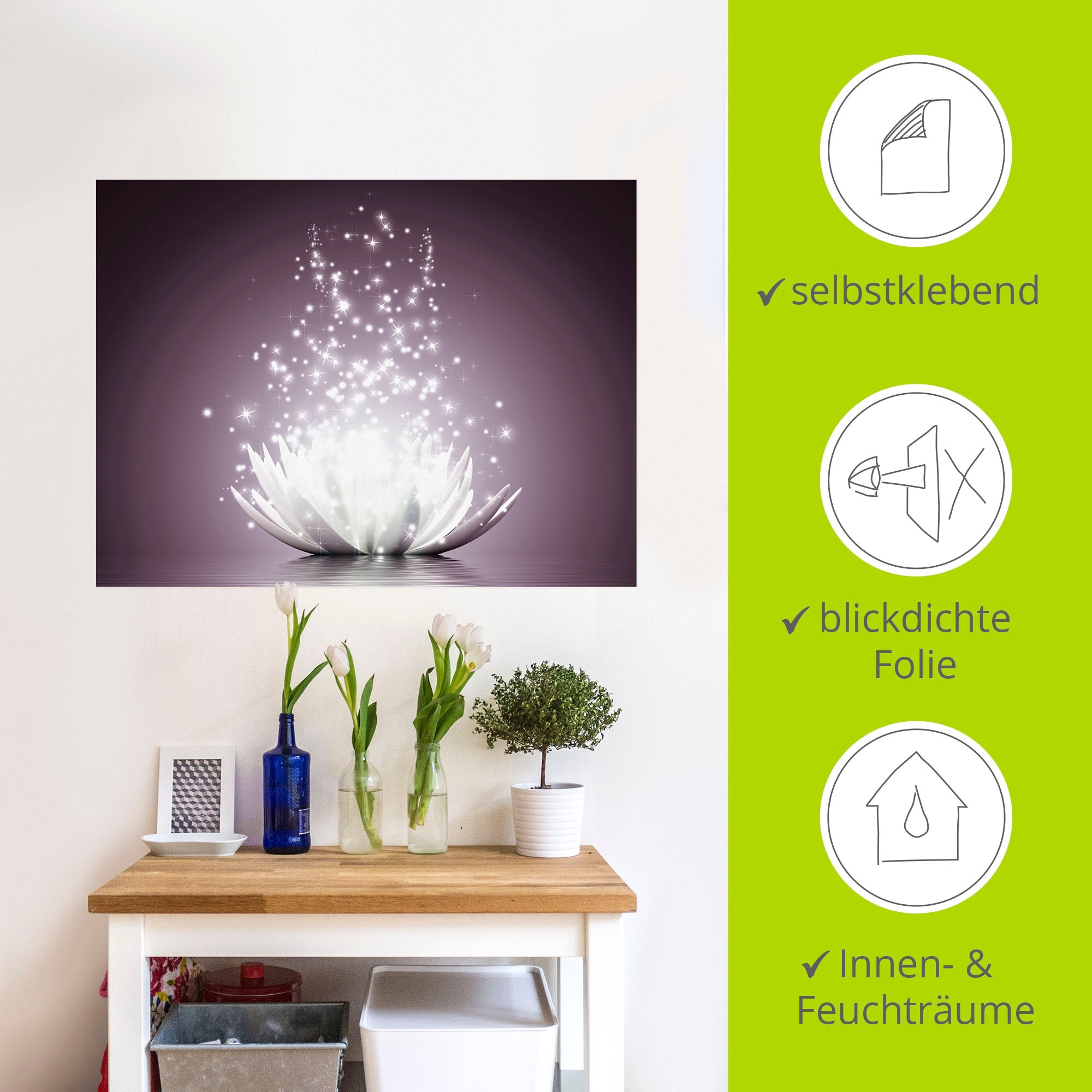 Artland Wandbild »Magie der Lotus-Blume«, Blumen, (1 St.), als Leinwandbild, Poster, Wandaufkleber in verschied. Grössen