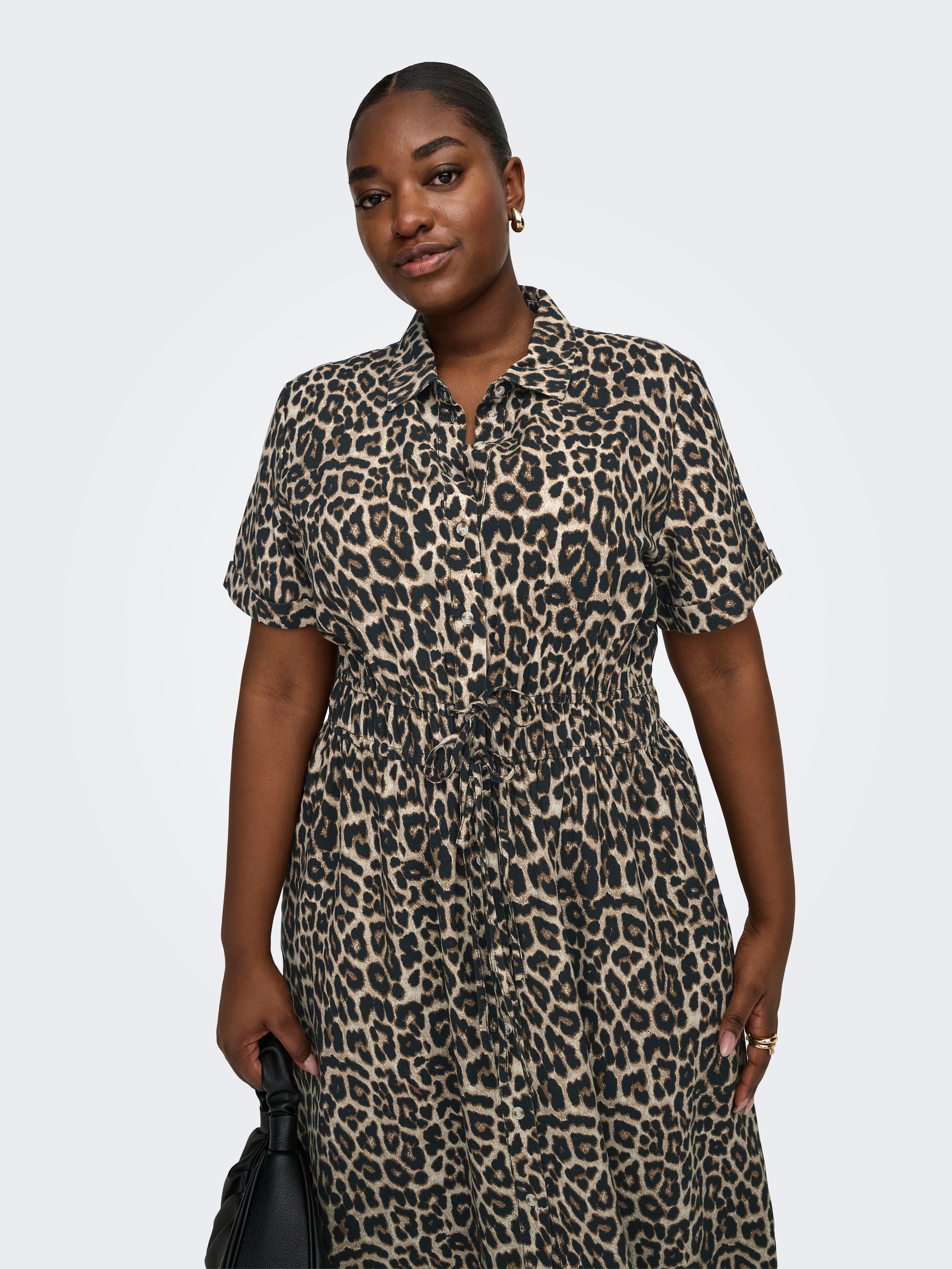 Image of ONLY CARMAKOMA Blusenkleid "CARARIS LIFE 2/4 LONG SHIRT DRESS PNT" Sommerkleid