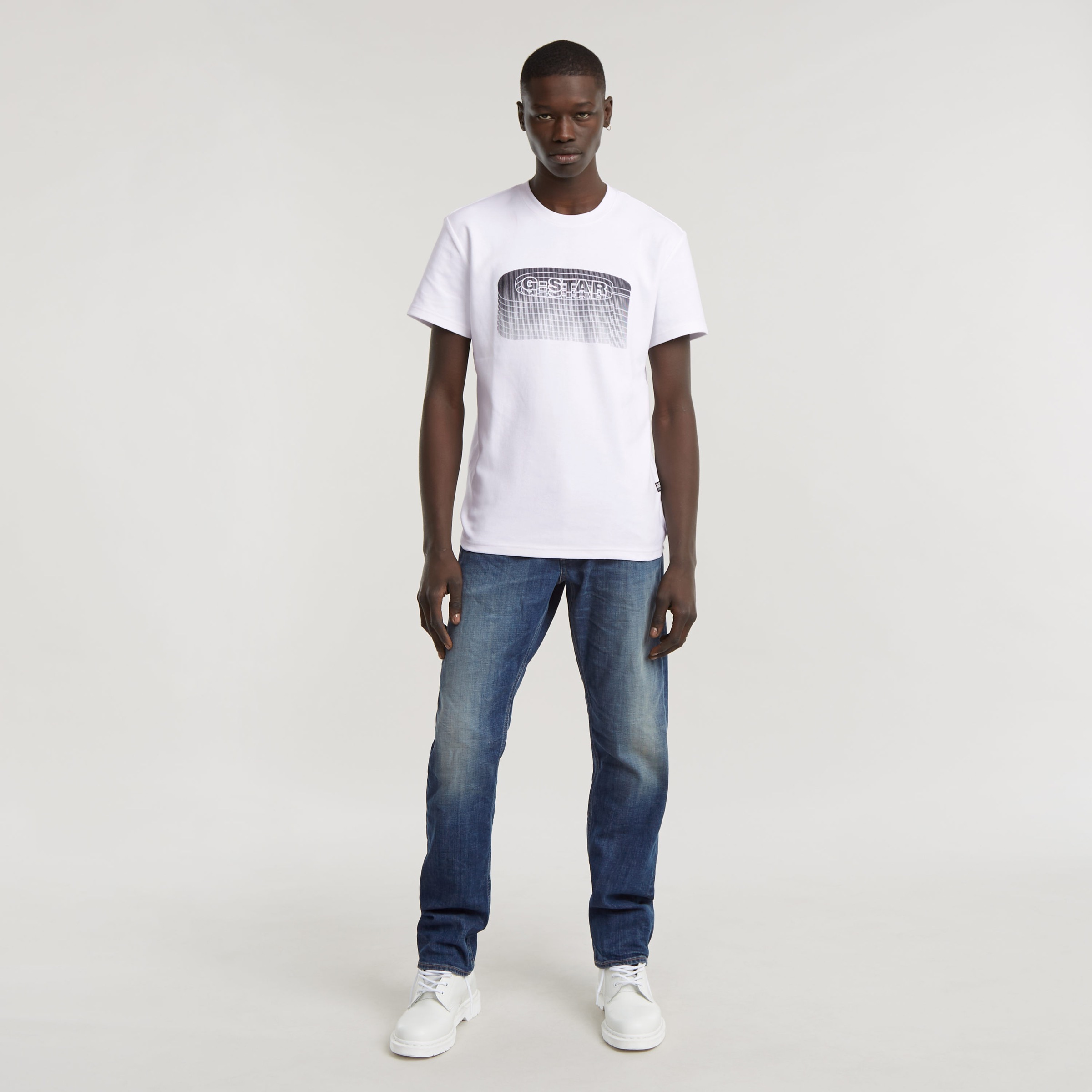 G-STAR Print-Shirt »Stacked Old Skool Logo R«