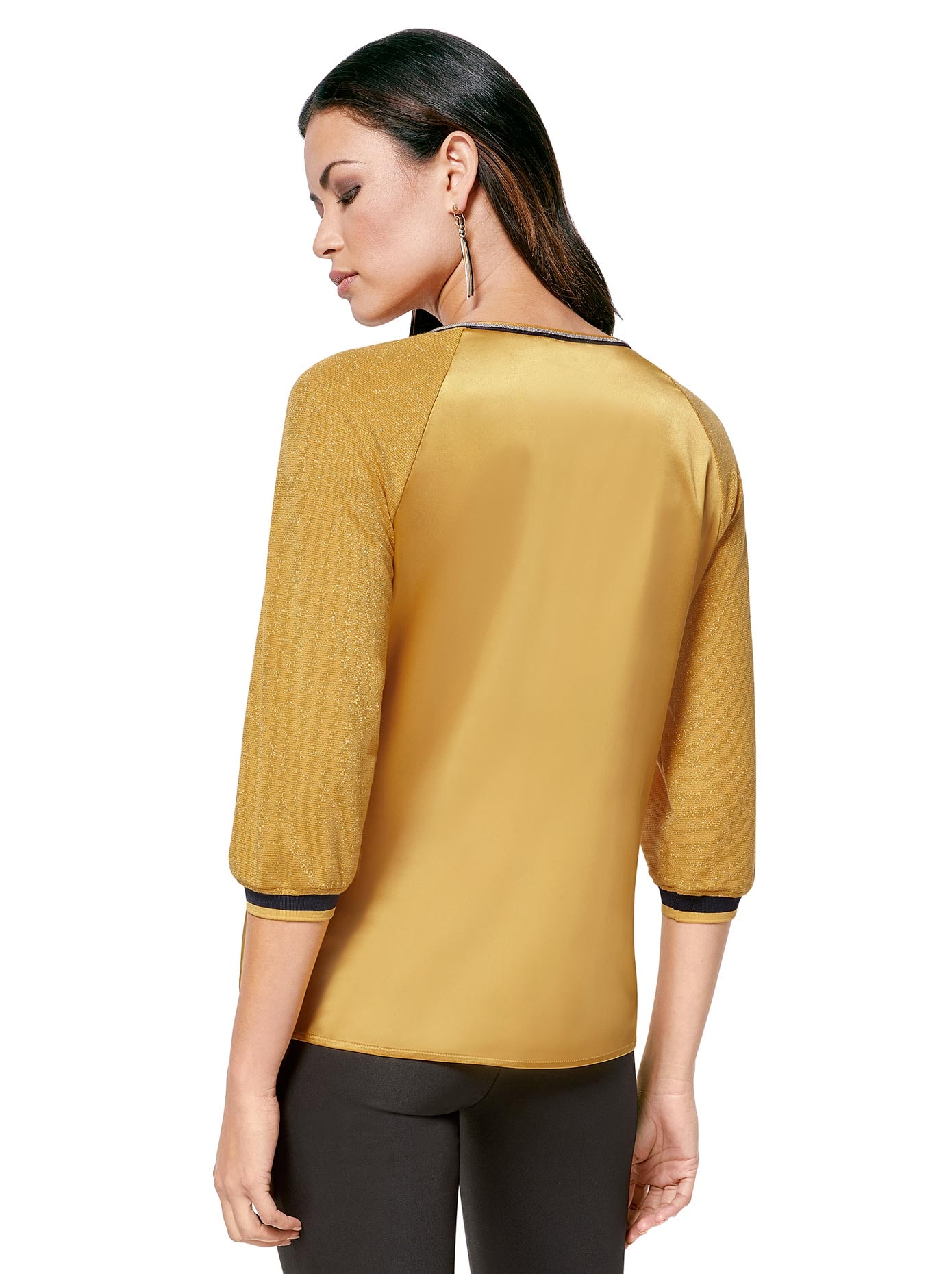 Bluse mit matt schimmerndem Satin