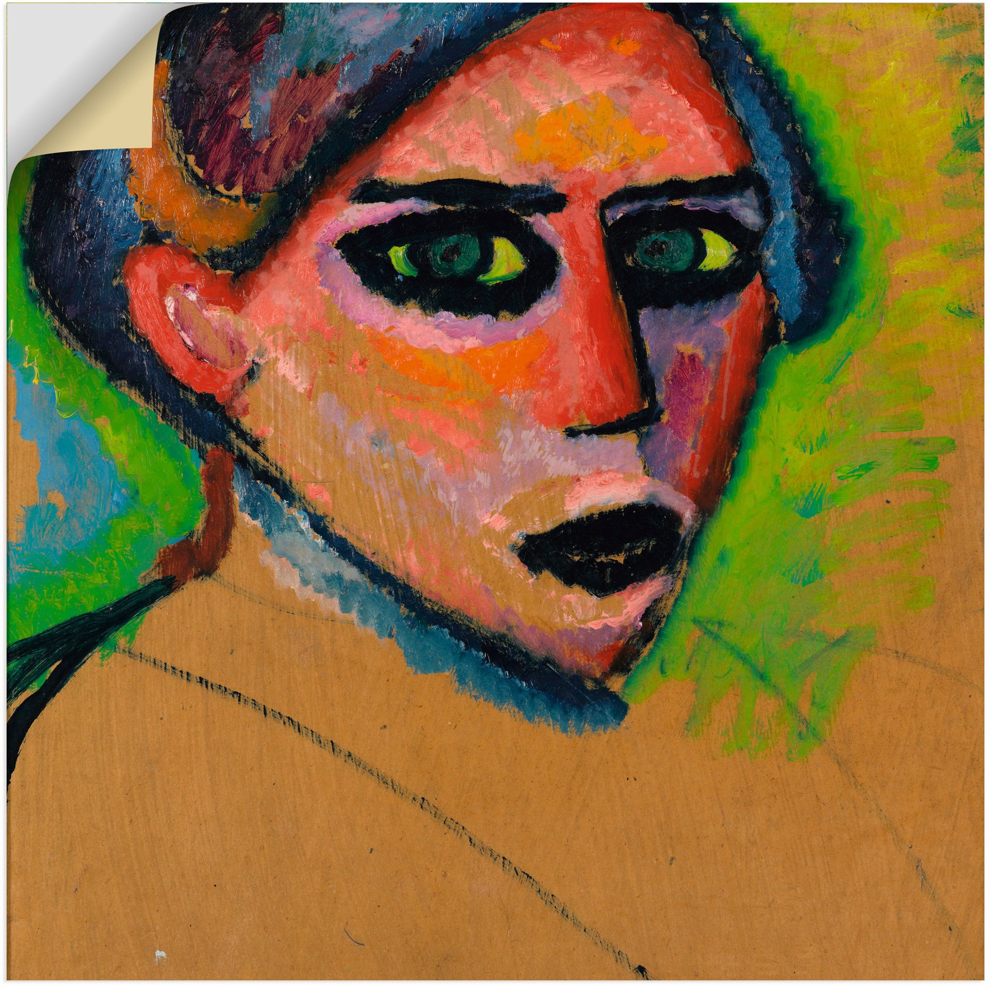 Image of Artland Wandbild »Frauengesicht. 1911«, Bilder von Frauen, (1 St.), in vielen Grössen & Produktarten - Alubild / Outdoorbild für den Aussenbereich, Leinwandbild, Poster, Wandaufkleber / Wandtattoo auch für Badezimmer geeignet bei Ackermann Versand Schweiz