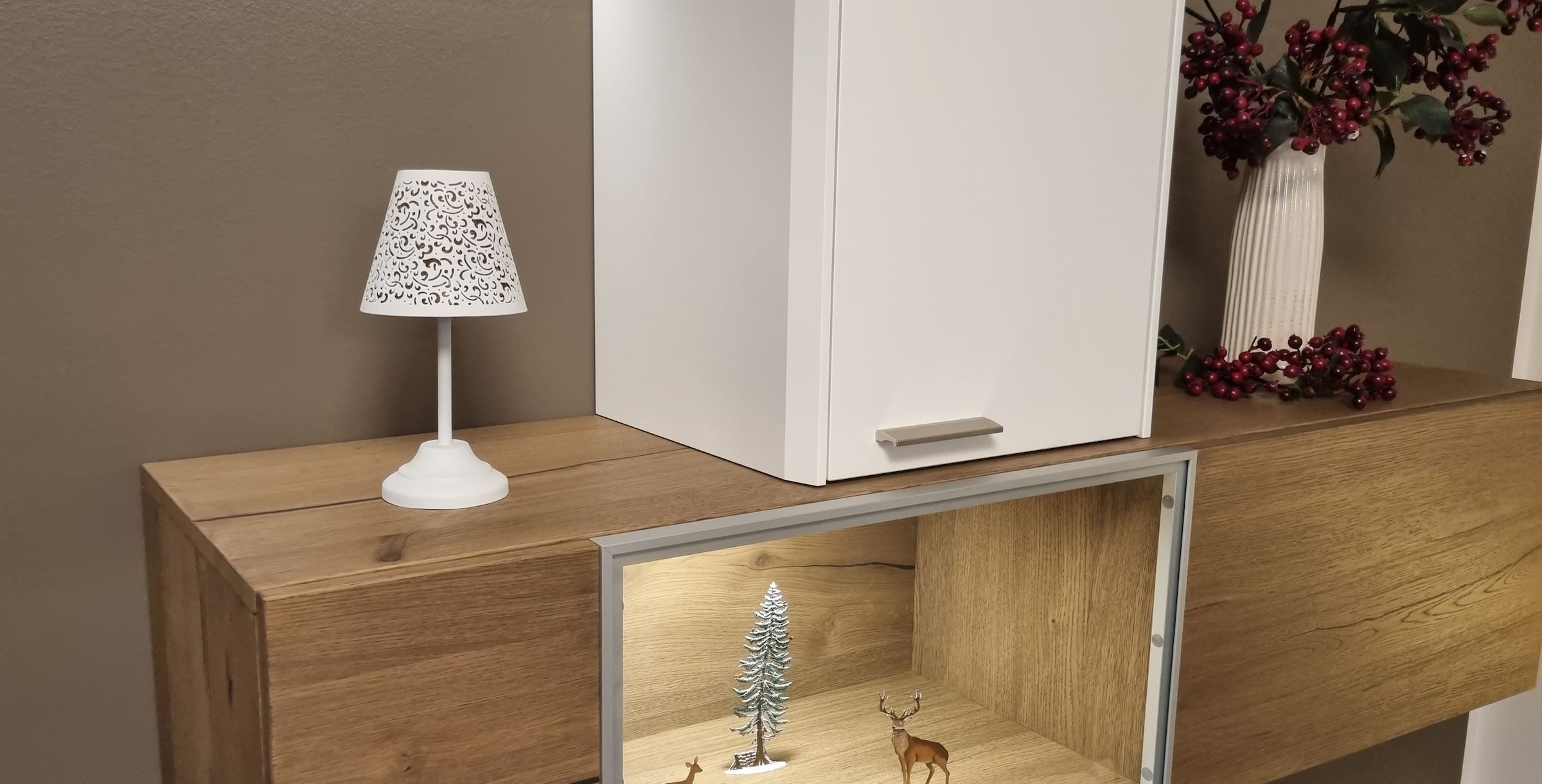 Ambiente Haus Porte-bougies à chauffe-plat »Teelicht-Lampe in Weiss - (H) 24 cm«