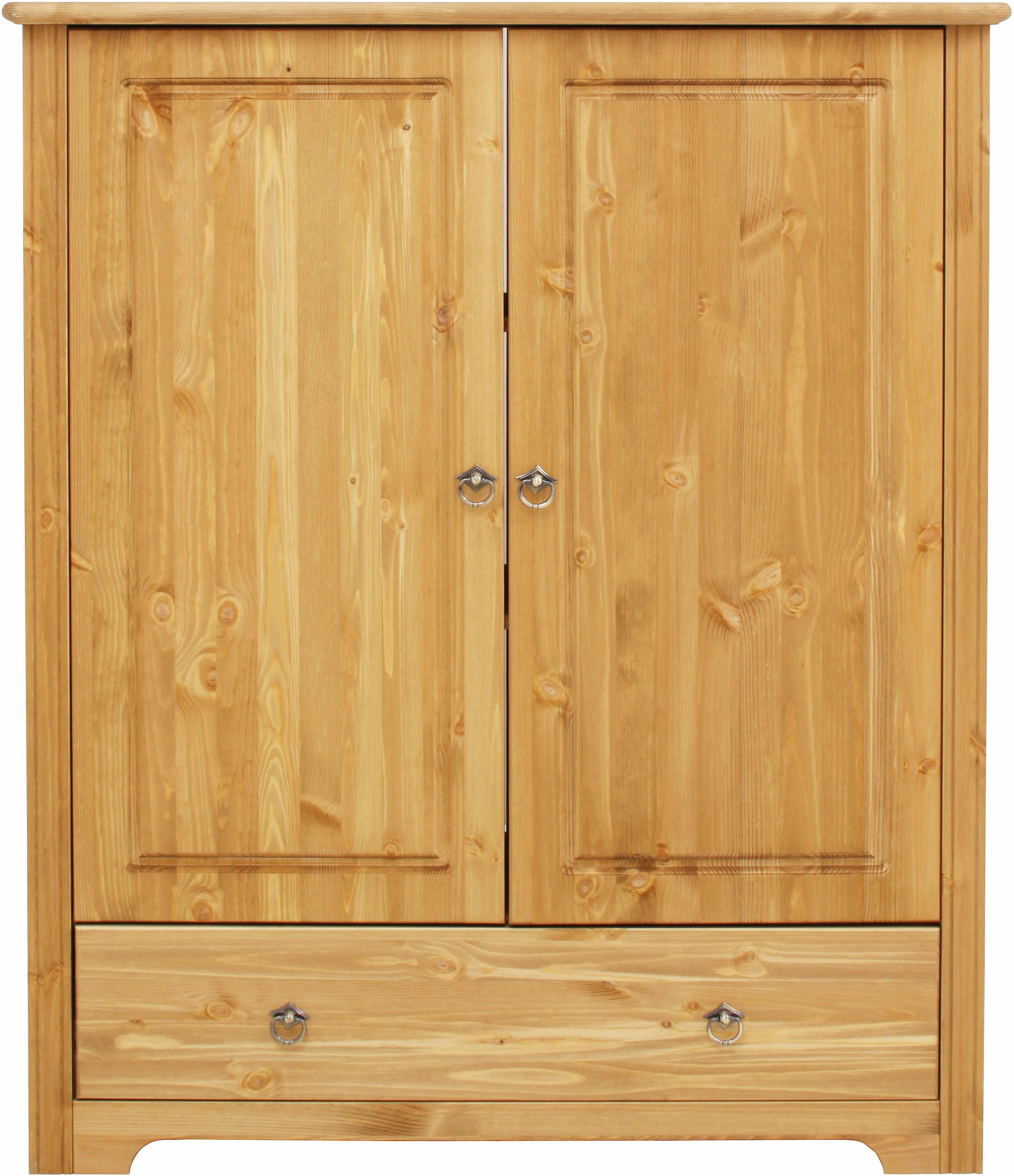 GOODproduct Wäscheschrank »Hugo, Mehrzweckschrank, FSC zertifiziert, Made in EU« (B/T/H) 106/38/126 cm,  aus massiver Kiefer, klassischer Landhausstil mit Kassettenoptik