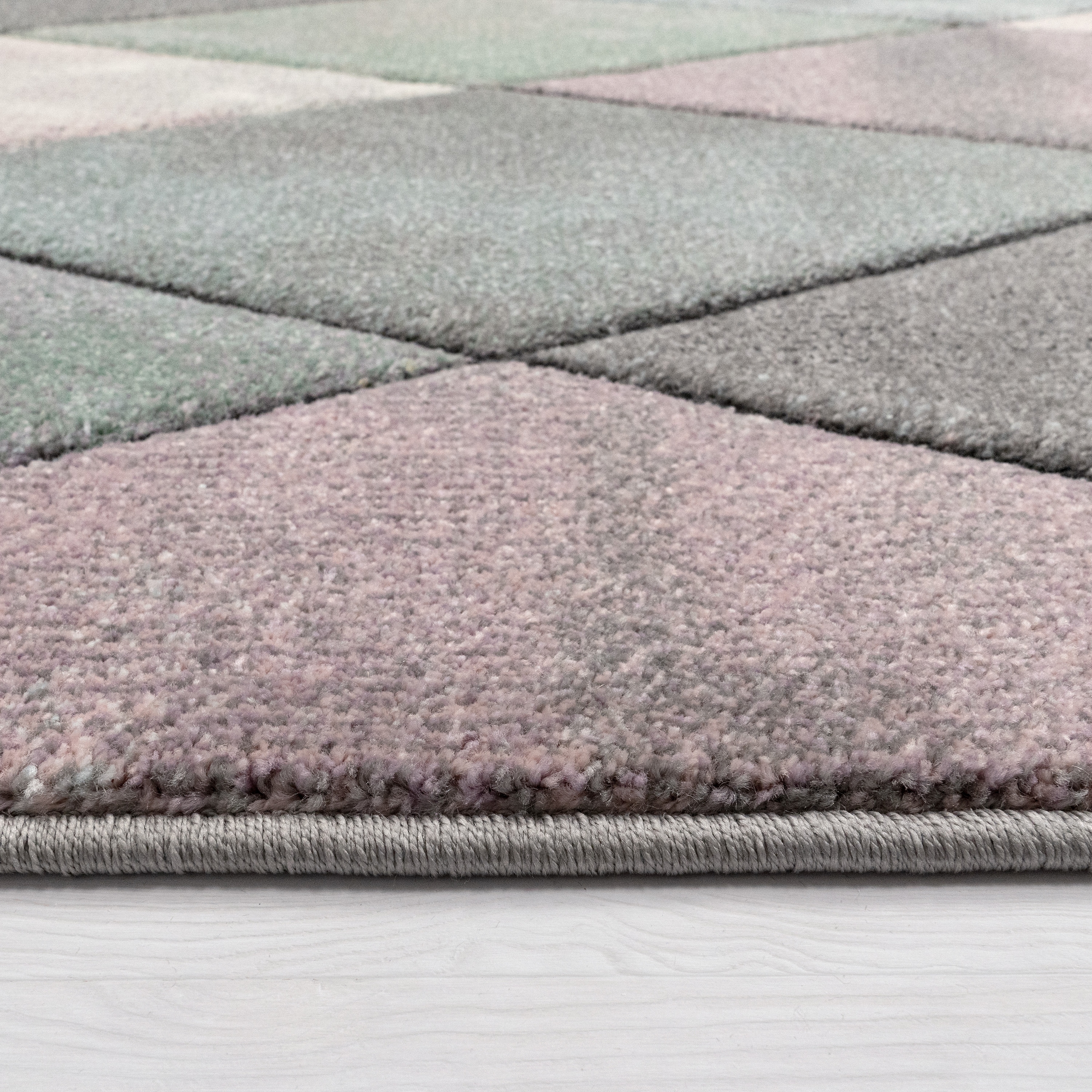 Paco Home Teppich »Lara 238«, rechteckig, 16 mm Höhe, Kurzflor, Pastell-Farben, handgefertigter Konturenschnitt