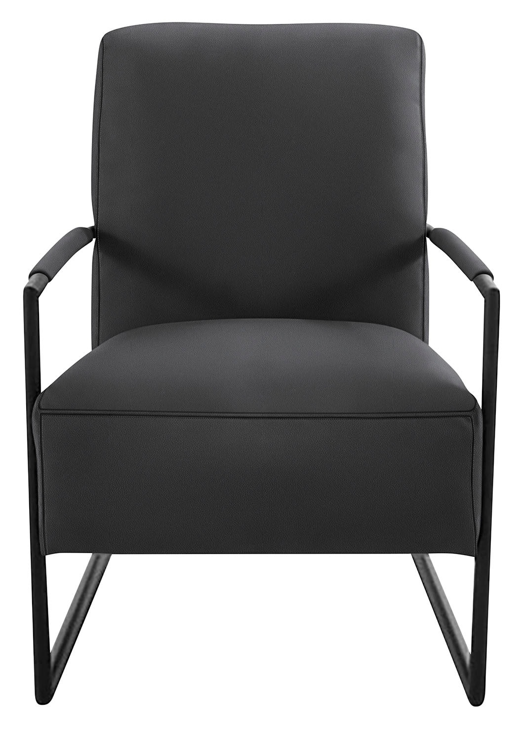 K+W Komfort & Wohnen Cocktailsessel mit bezogenen Armlehnen, Gestell in Metall schwarz Struktur