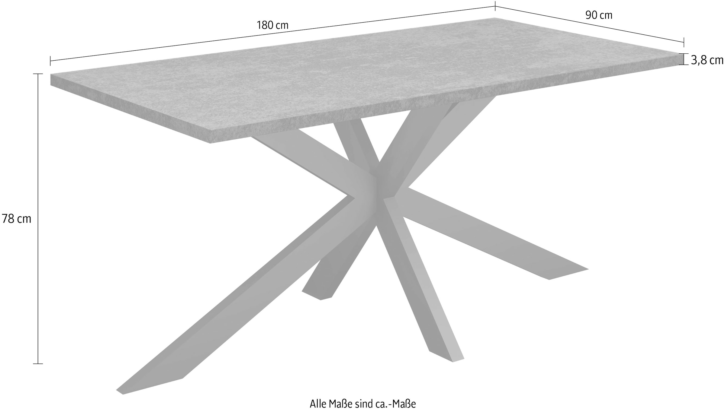 Mäusbacher Esstisch »Big System Metall« Metallgestell in Stern lang-Form